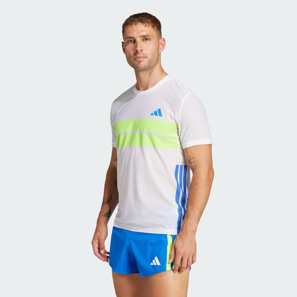 T-shirt de running Adizero Retro white / lucid lemon, adidas Performance