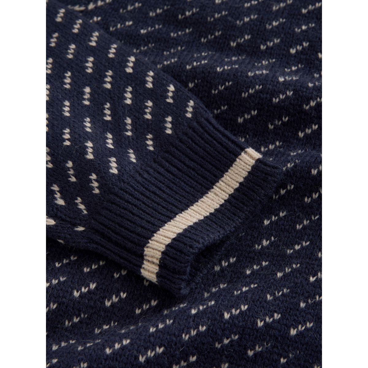 Cardigan zippé décontracté en laine blanc crème/bleu marine, NEXT