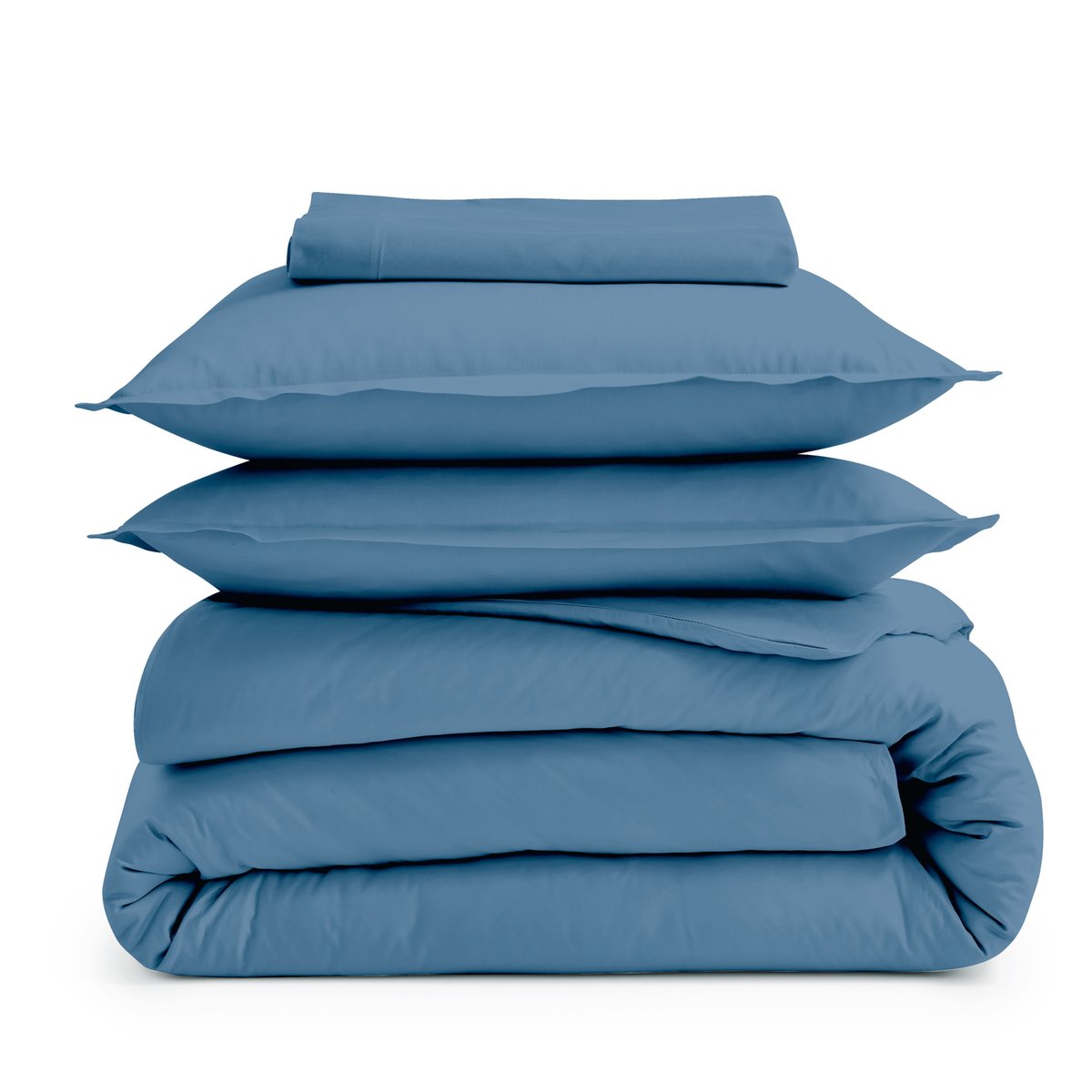 Drap-housse percale de coton uni bonnet 30 cm ardoise, TRADILINGE