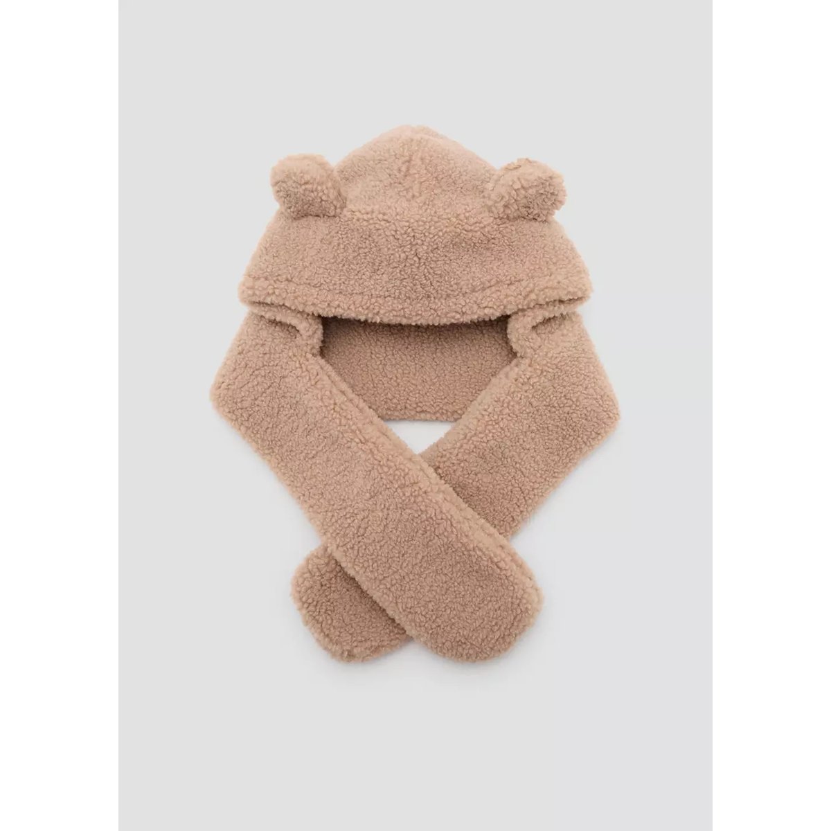 Bonnet imitation mouton oreilles marron moyen, MANGO BABY