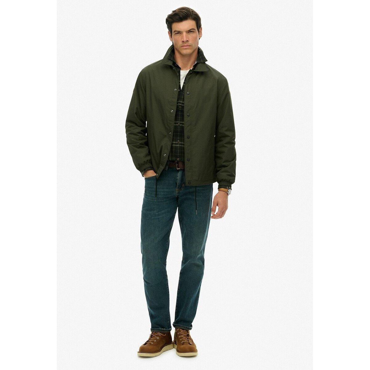 Short Jacket with Zip-Up Fastening olive green, SUPERDRY