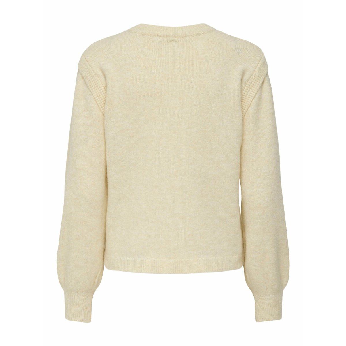 Pull col rond avec boutons argentés ecru, ONLY