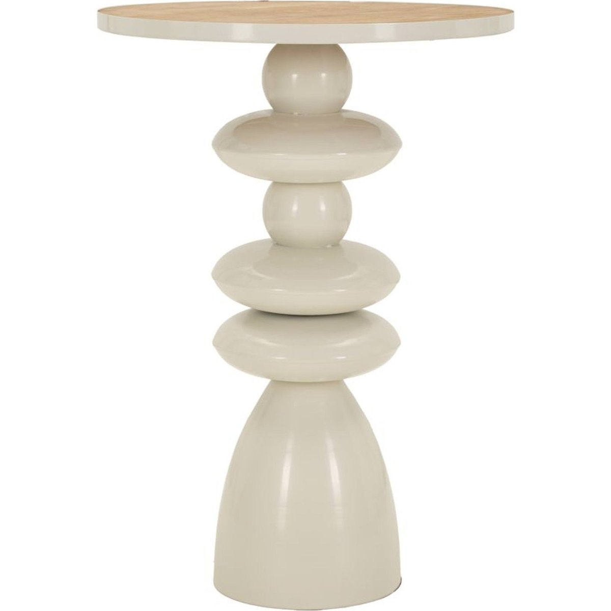Table d'appoint ronde au piètement sculptural crème, RECOLLECTION