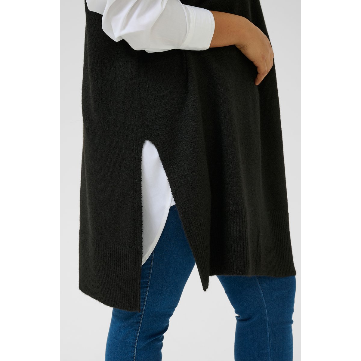 Poncho noir black deep, KAFFE CURVE