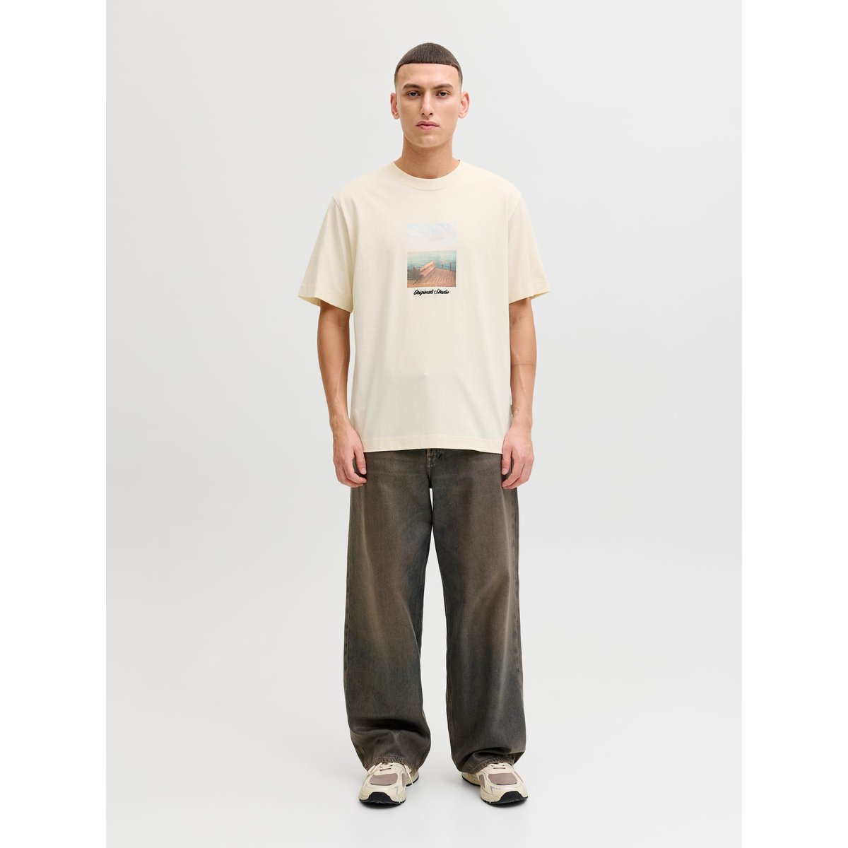 T-Shirt antique white, JACK & JONES