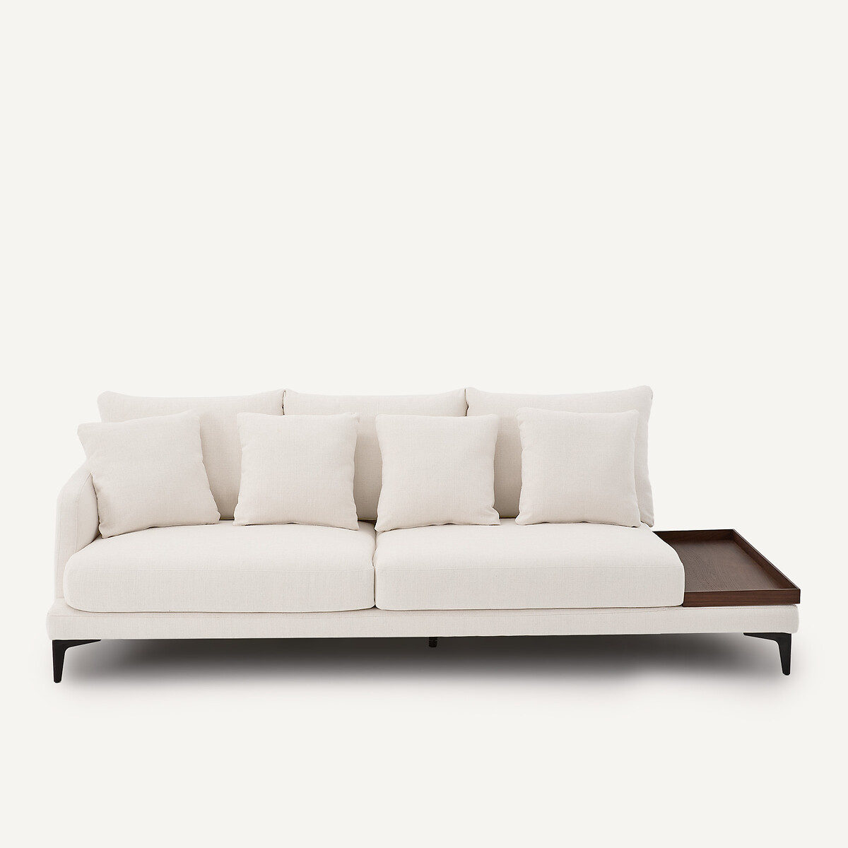 Demi-canapé avec plateau, en toile polyester, MODERNISTE craie, EMMANUEL GALLINA X AM.PM