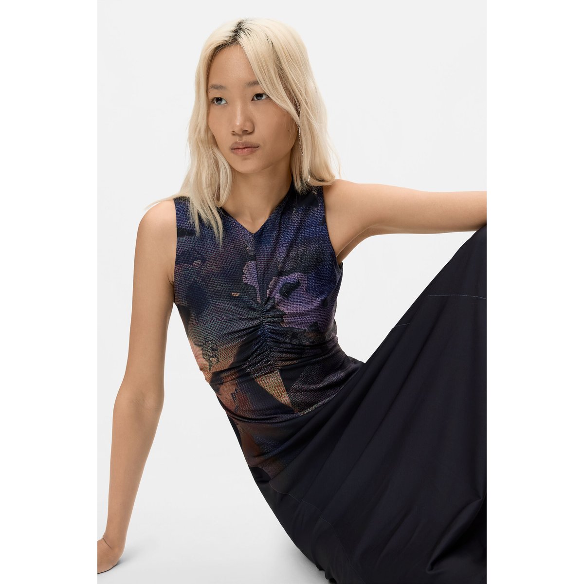 Robe en maille sans manches noir, DESIGUAL