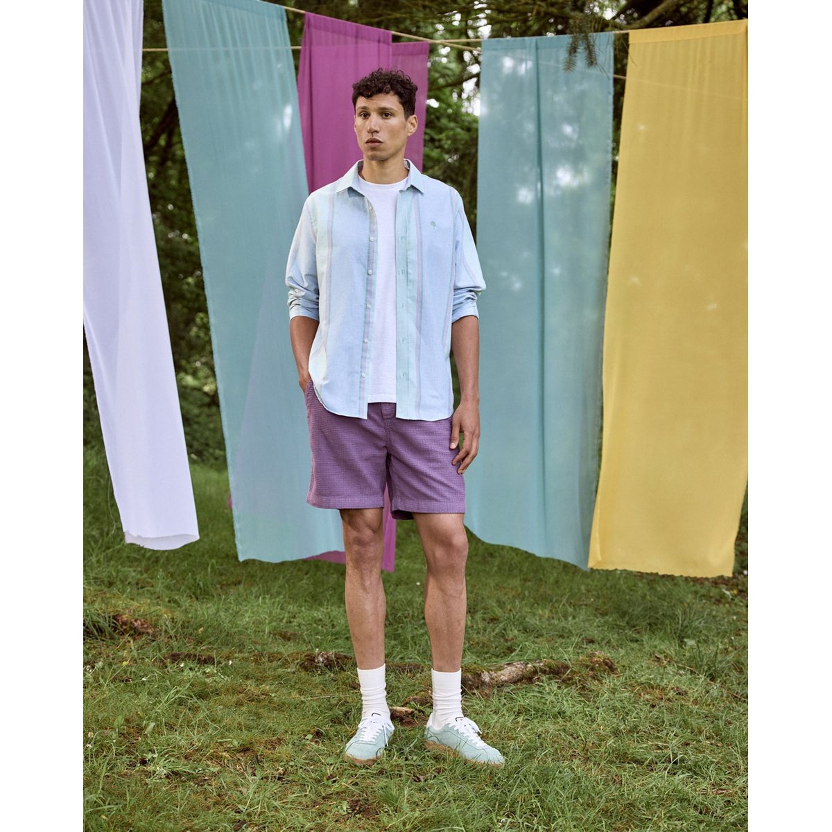 Chemise IRATY vert clair et multicolore, FAGUO