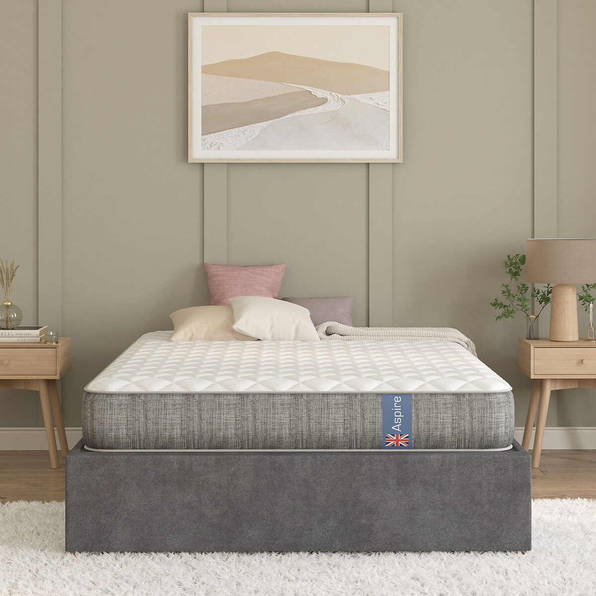 Pocket+ and Recycled Foam Hybrid Mattress white, ASPIRE