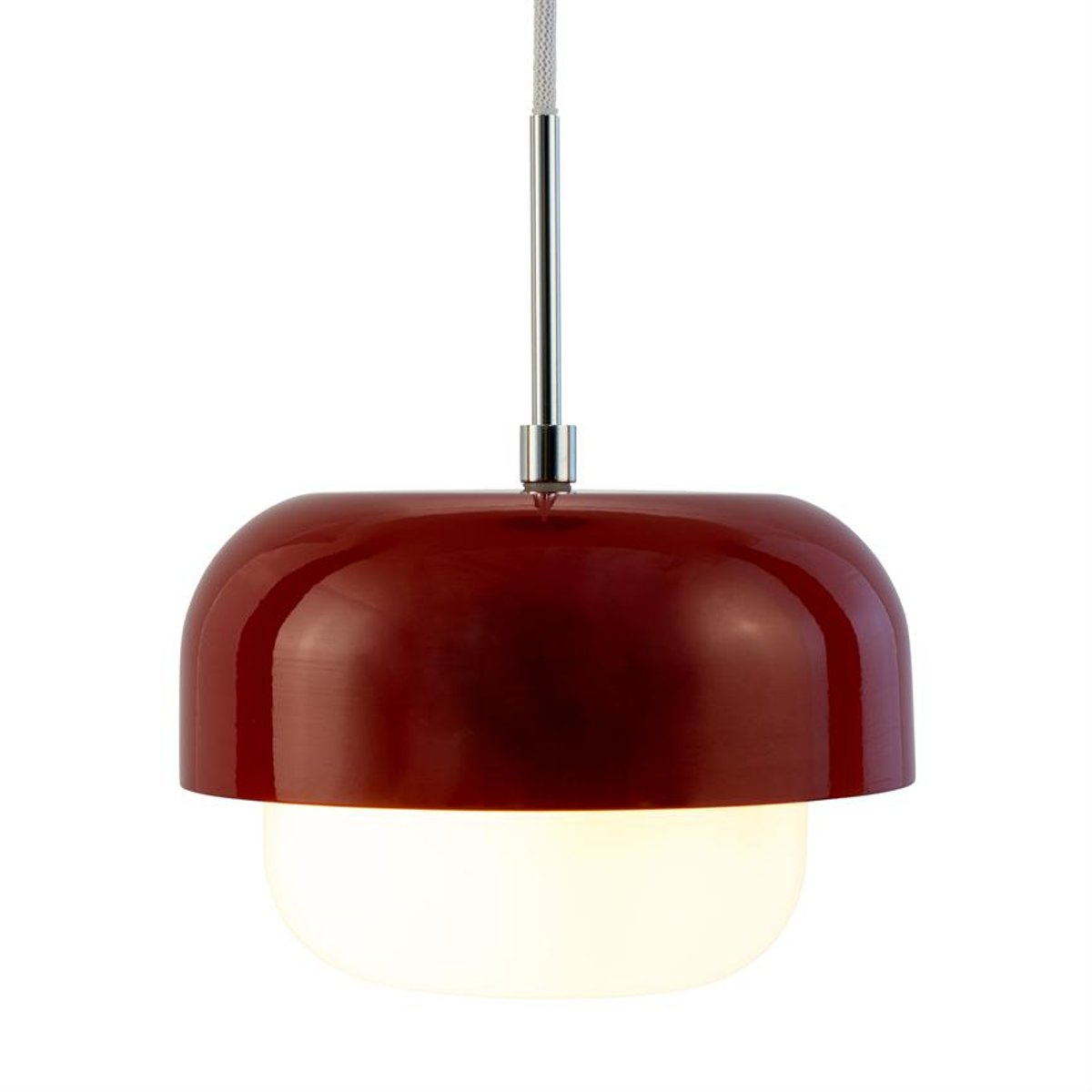 Suspension en verre et métal HAIPOT rouge foncé, DYBERG LARSEN