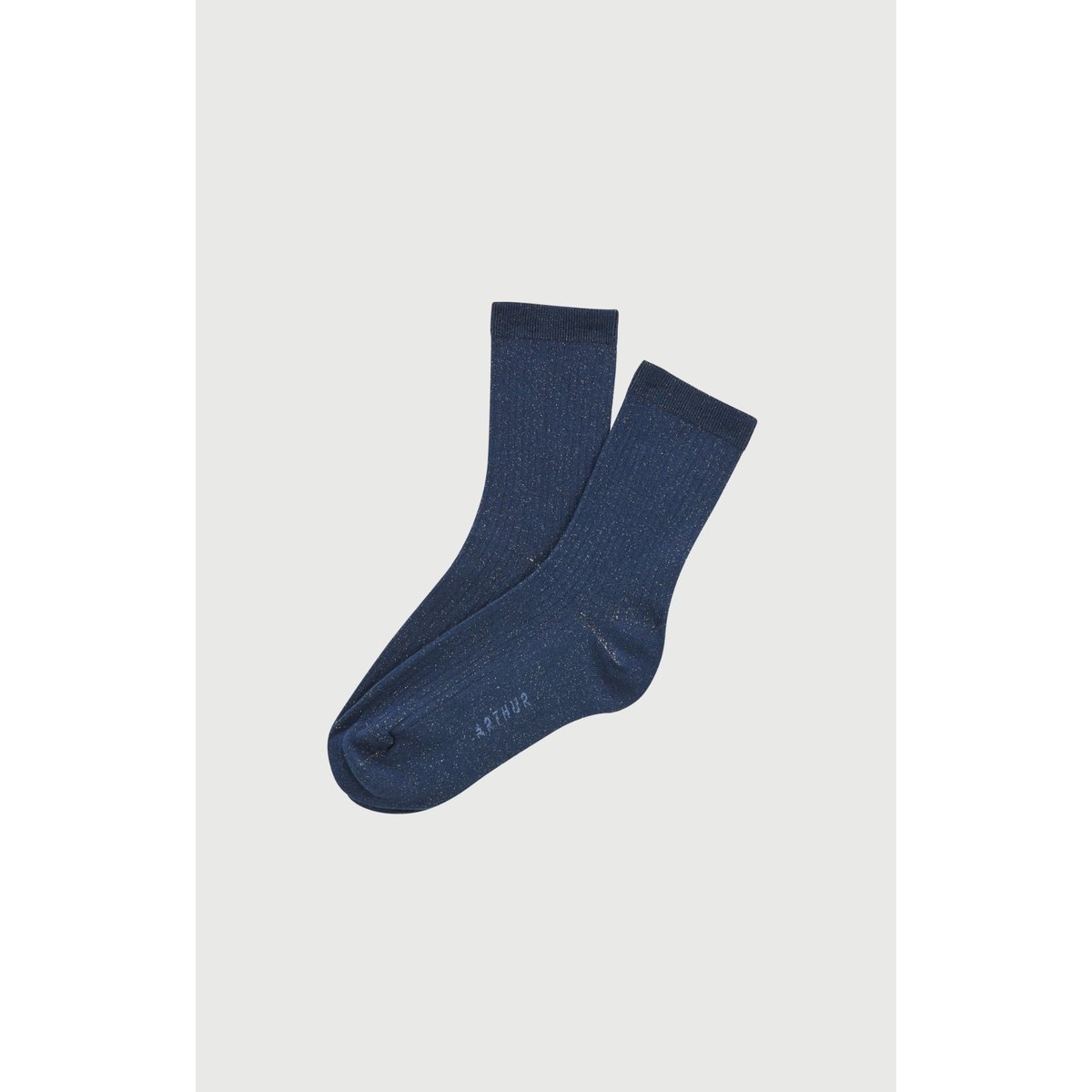 Chaussettes en coton et fil textile couleur unie Minuit marine, ARTHUR