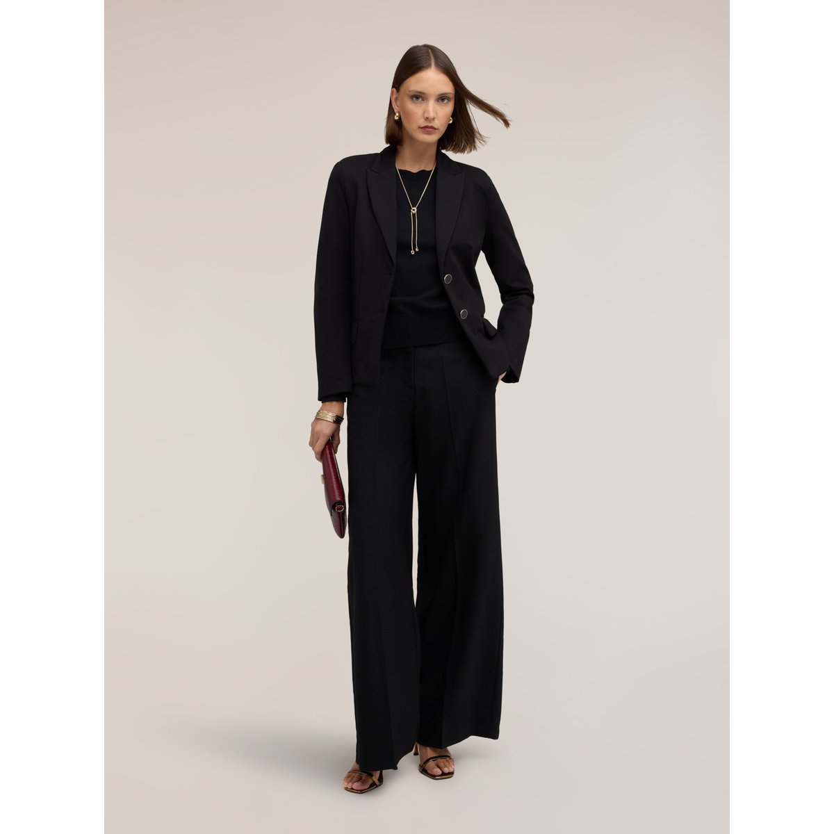 Veste à simple boutonnage noir, MOTIVI