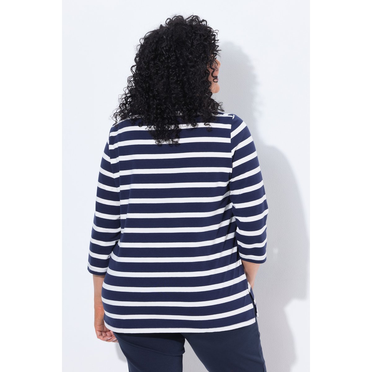 T-shirt à rayures, coupe oversize marine, ULLA POPKEN