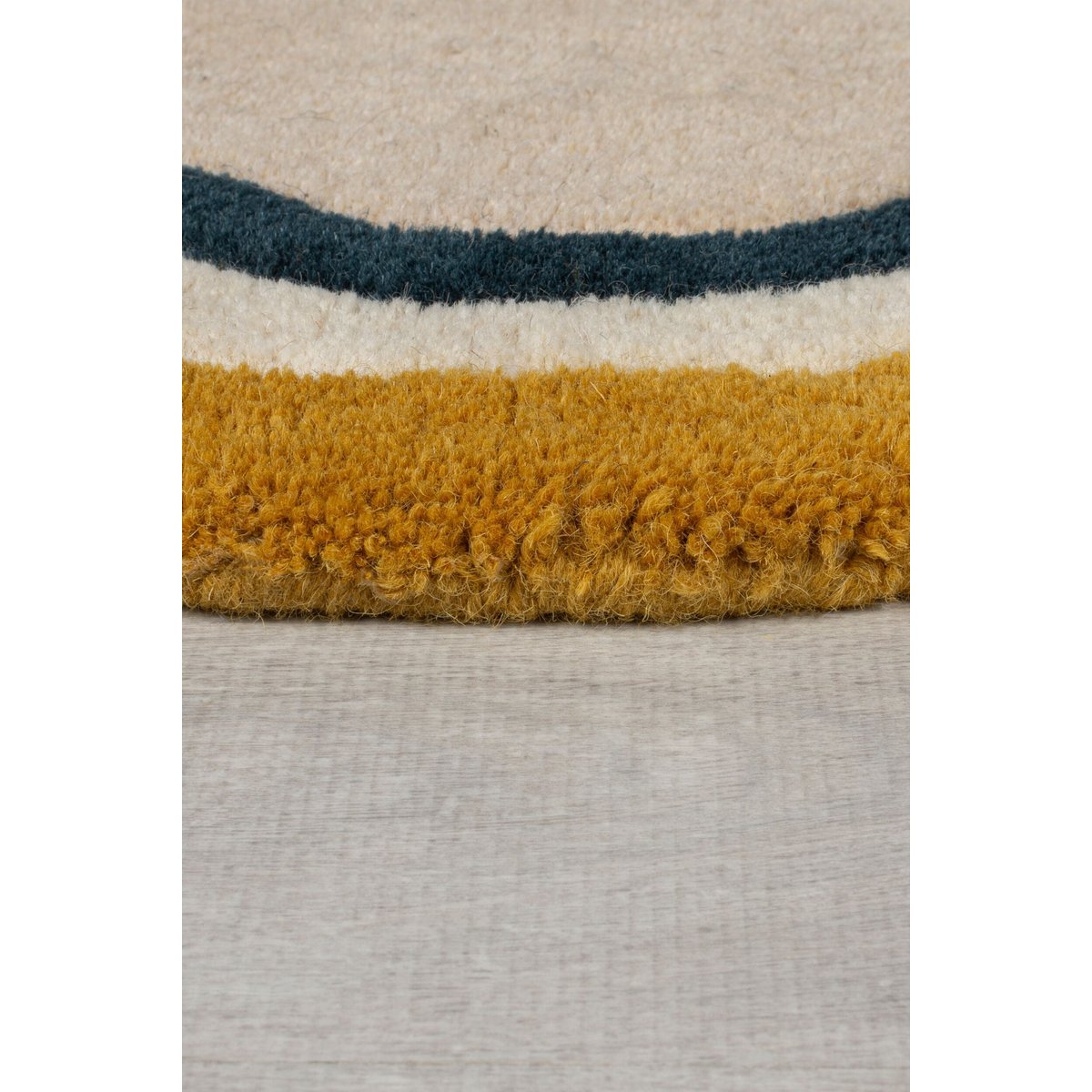 Tapis salon et chambre design en laine RUSK beige, NOVATREND