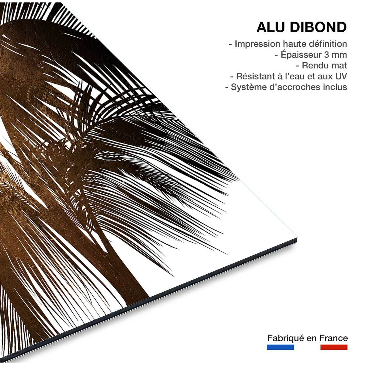 Tableau tropicale palme de bronze tableau alu dibond, HEXOA
