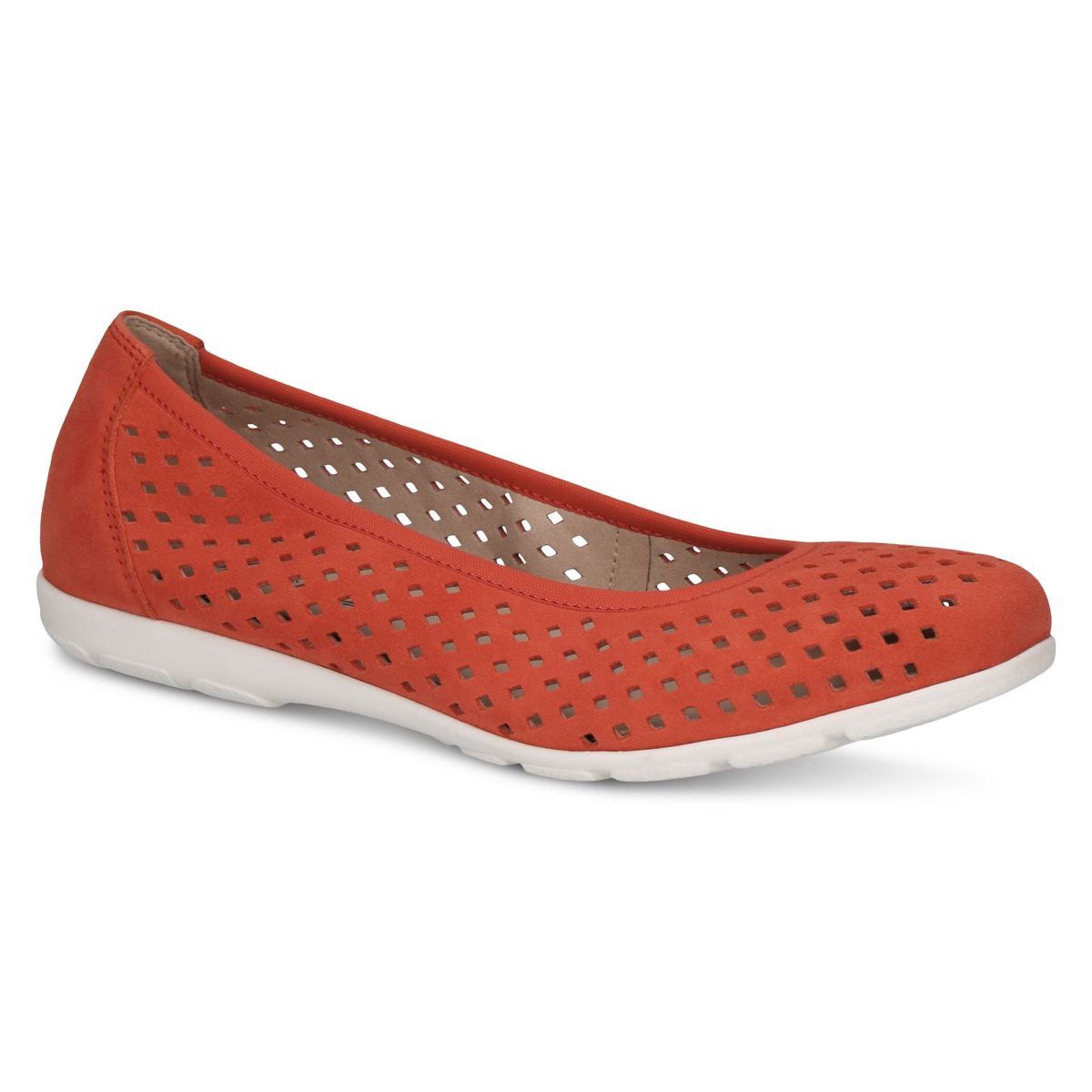 Ballerine en cuir jaune sorbet nubuck, CAPRICE