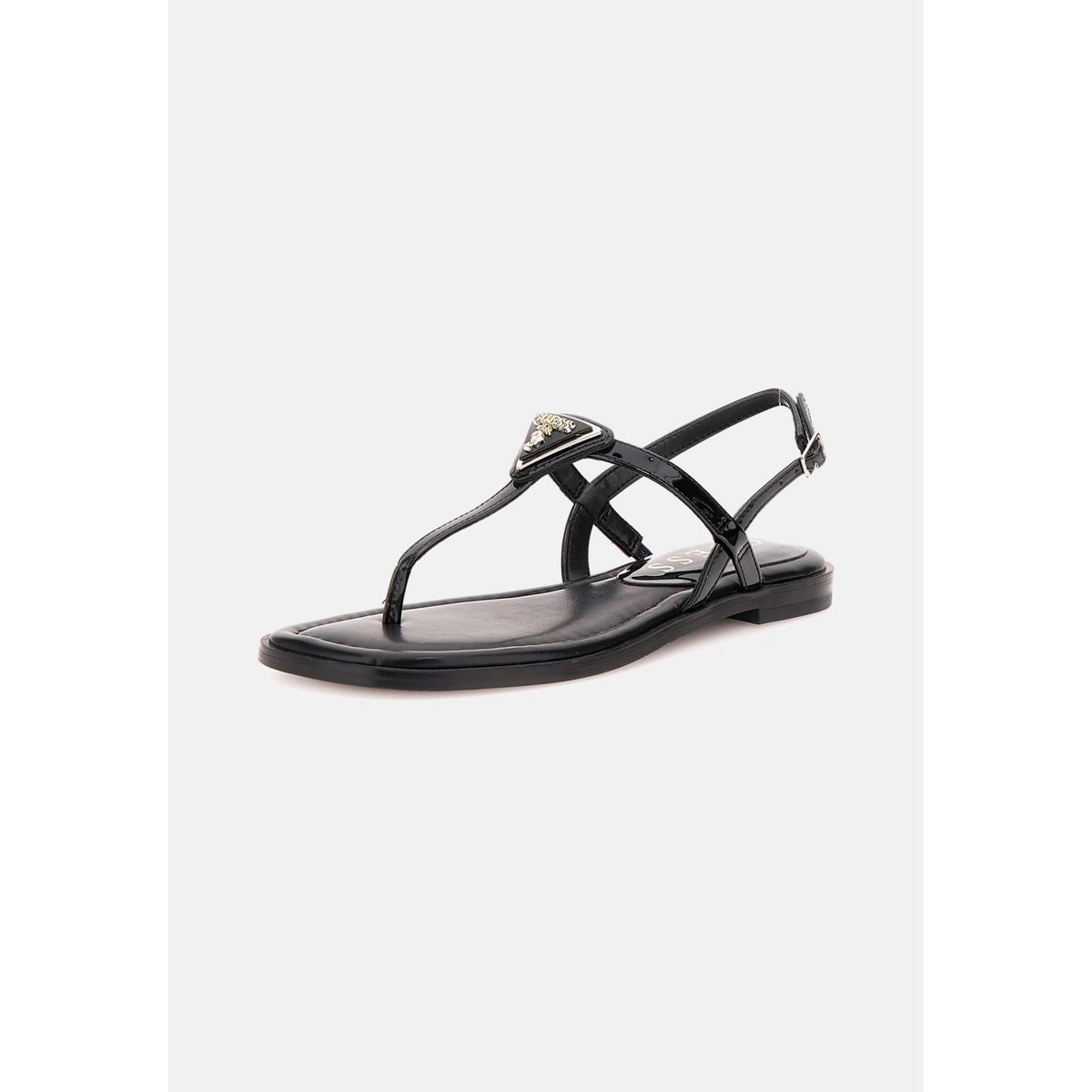Nu-Pieds Rainey Vernis noir, GUESS