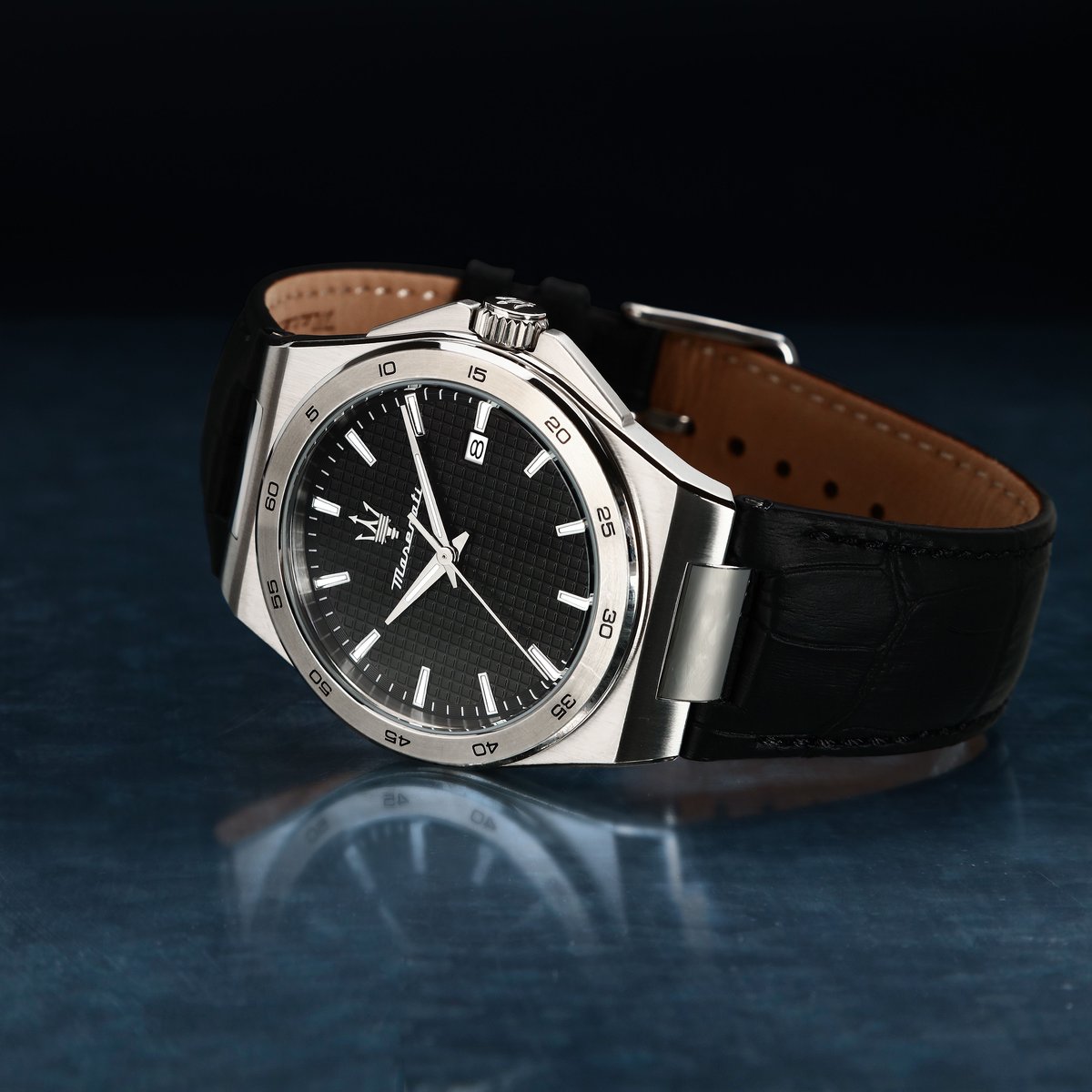 Montre VELOCITA' noir, guilloché, MASERATI