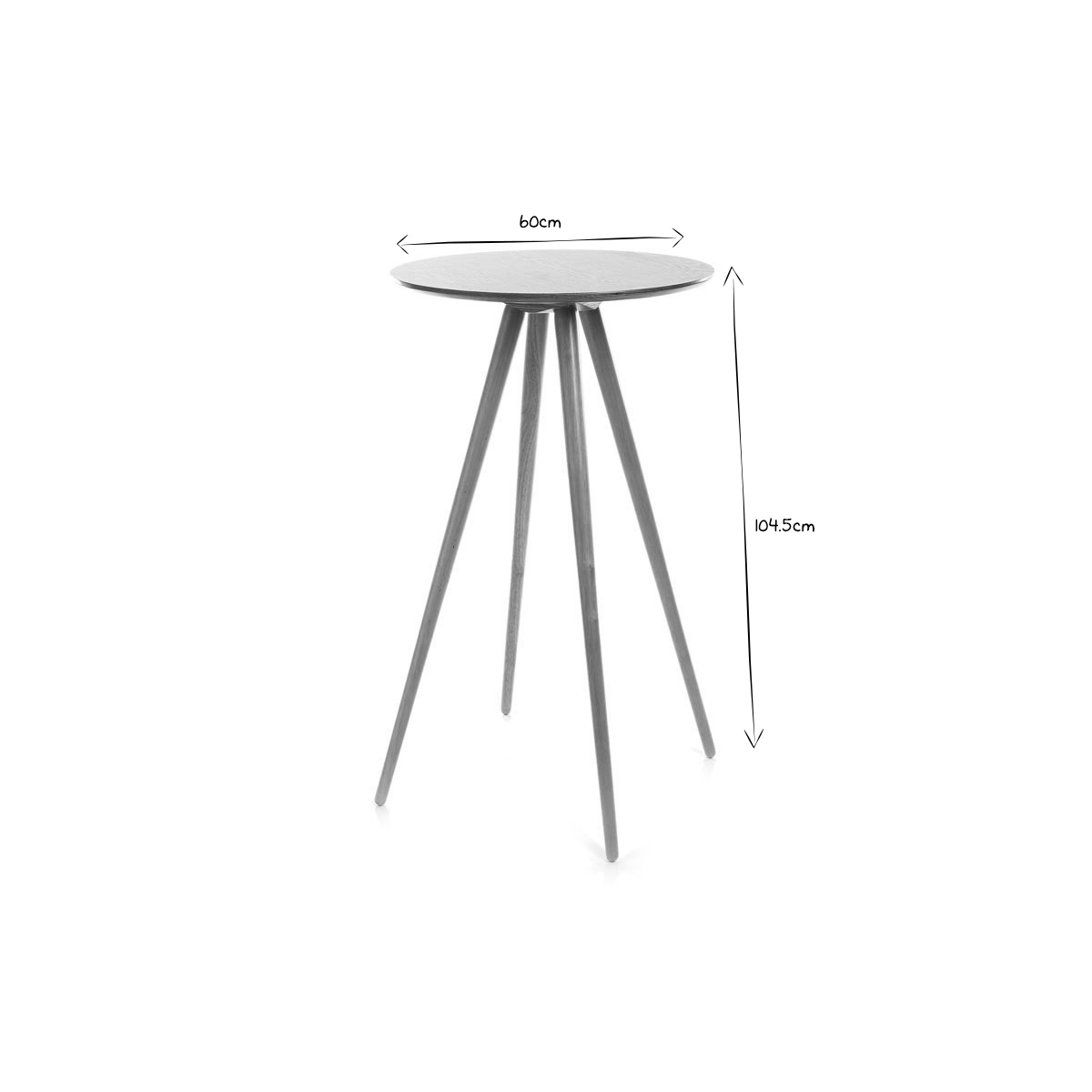 Table de bar ronde scandinave bois L60 cm NORDECO frêne, MILIBOO