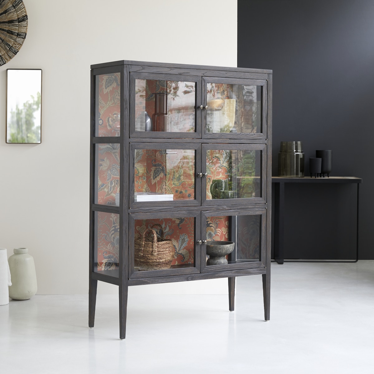 Vitrine en Orme massif, TANA noir, TIKAMOON