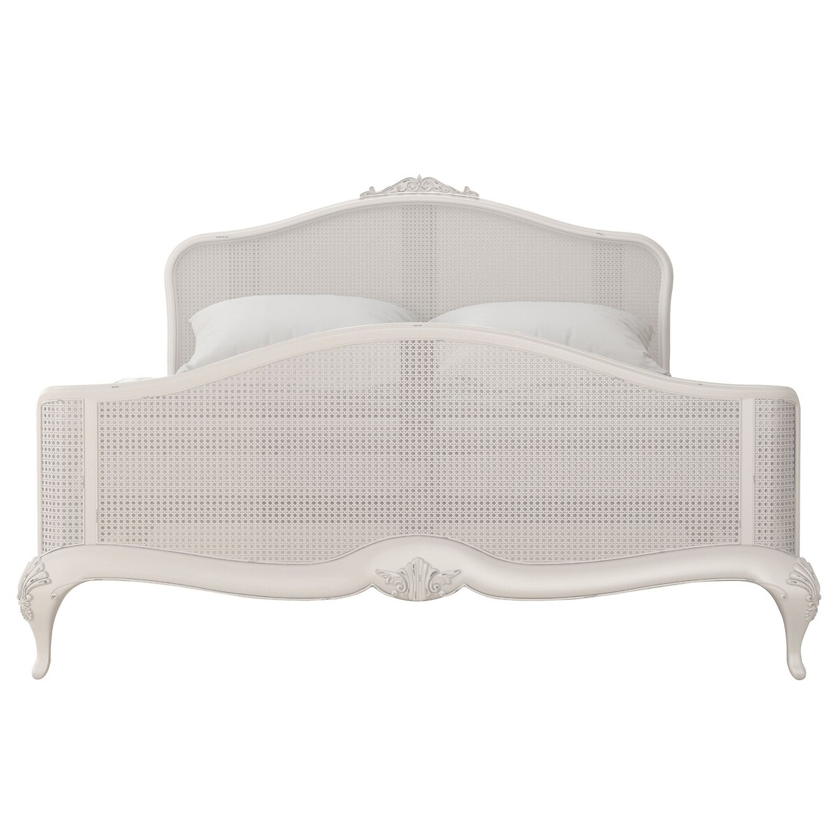 Etienne French-Vintage Rattan Bed grey white , WILLIS & GAMBIER