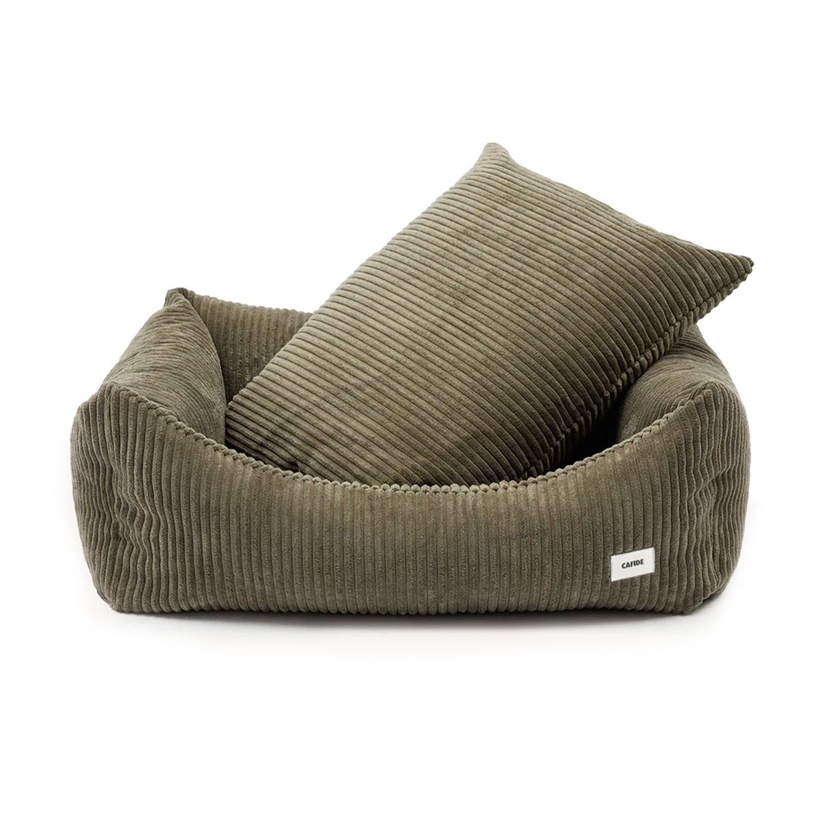 Lit pour chien en velours côtelé, SNOZY vert, CAFIDE