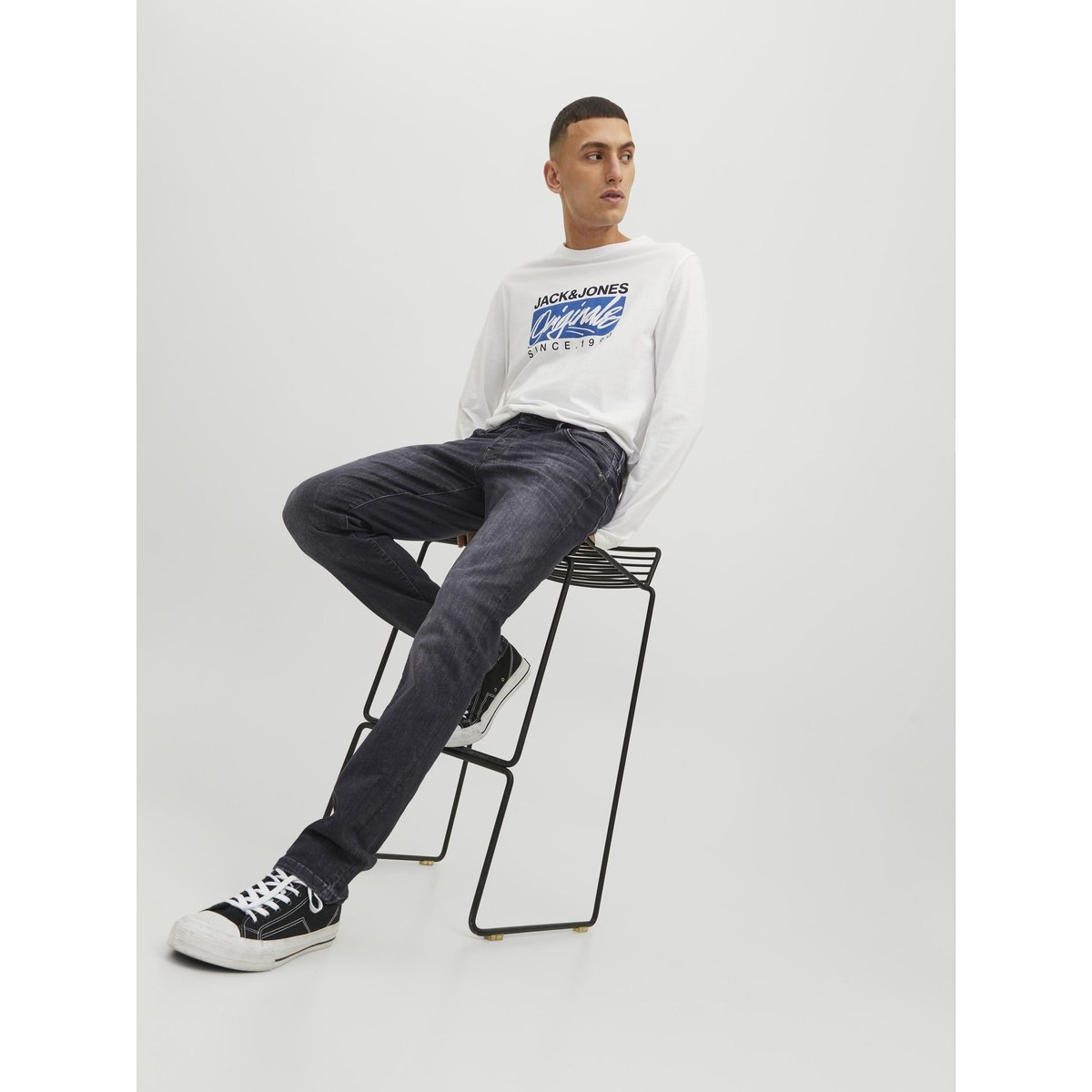 Jean Slim black denim, JACK & JONES