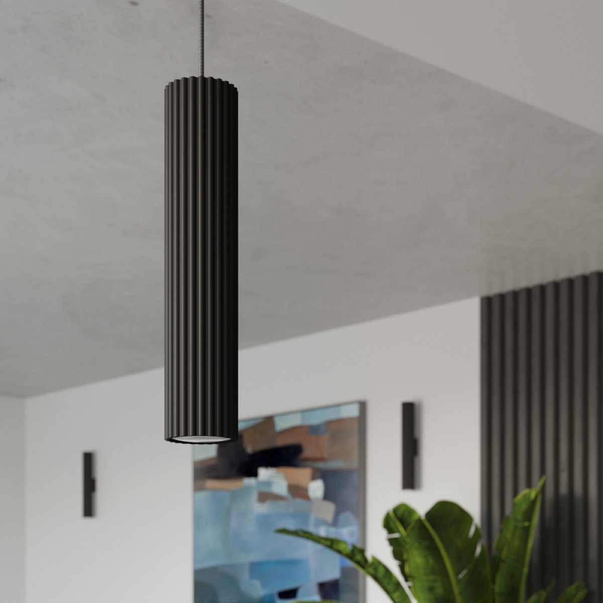 Plafonnier Aluminium Noir GU10 1 Karbon 60 noir, EDEN