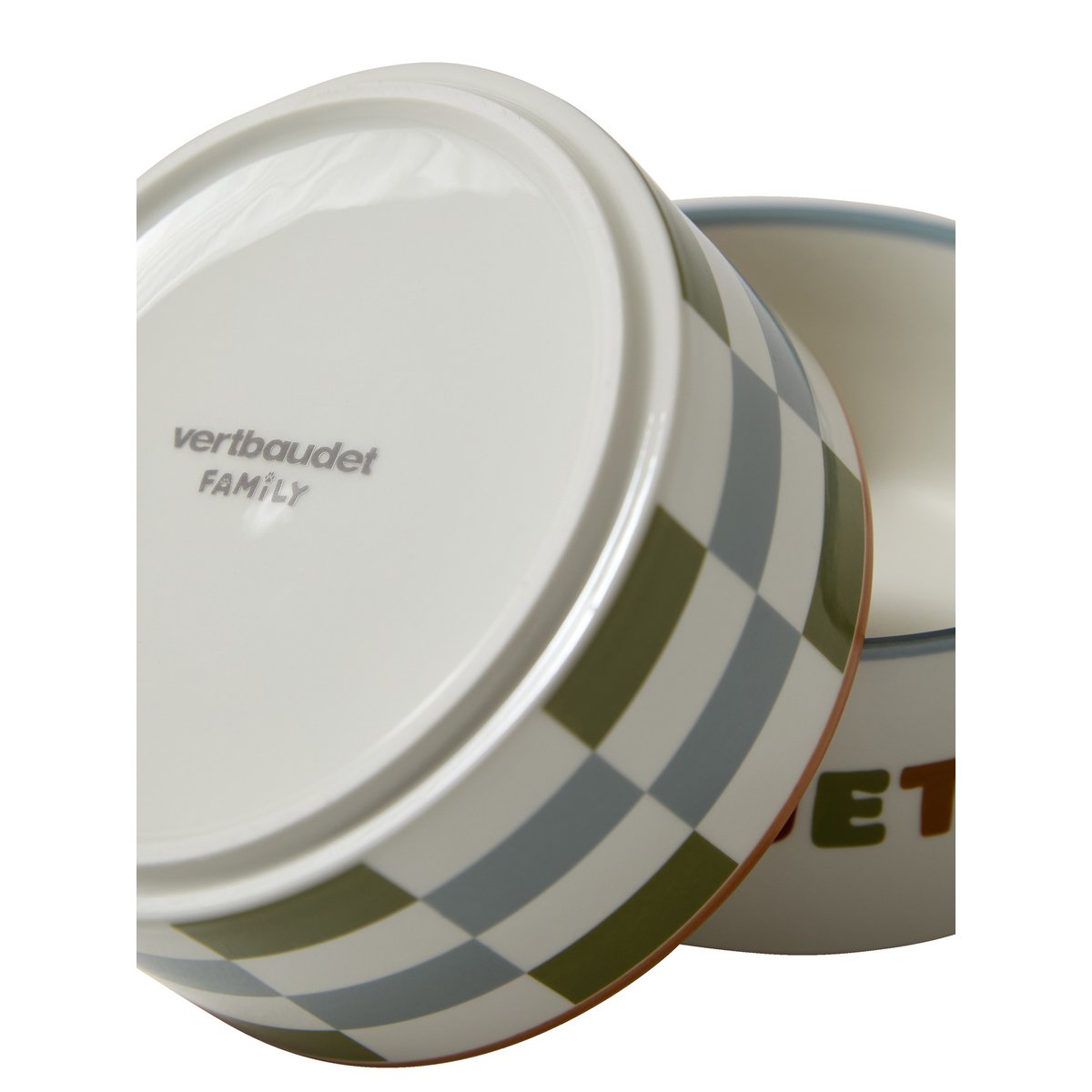 Lot 2 gamelles ceramique blanc imprimé, VERTBAUDET