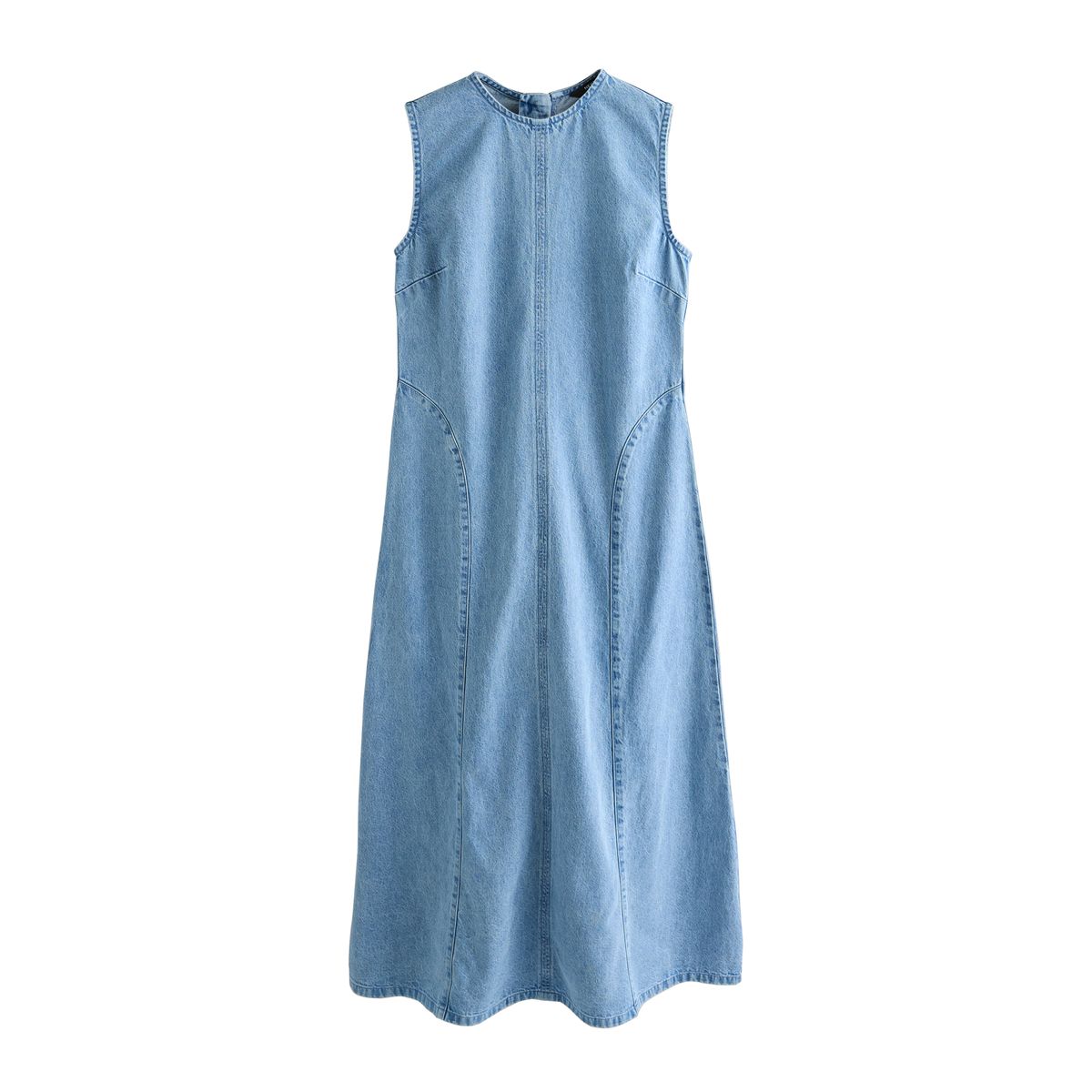 Robe longue en jean sans manches bleu clair, NEXT