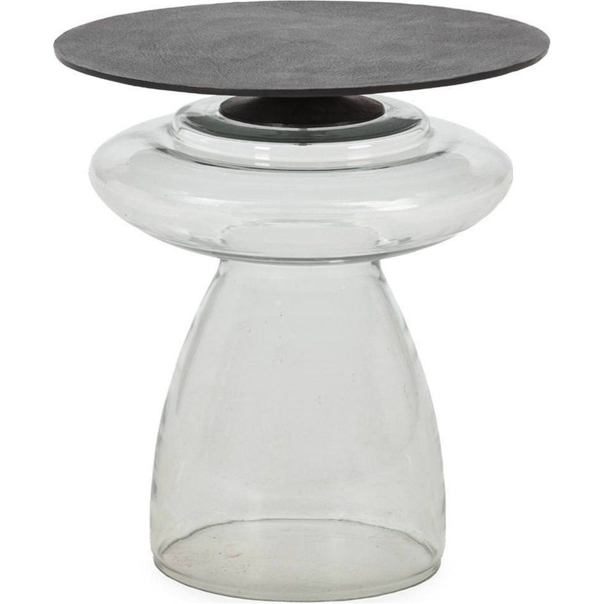 Table d'appoint sculpturale en verre bronze vieilli et transparent, RECOLLECTION