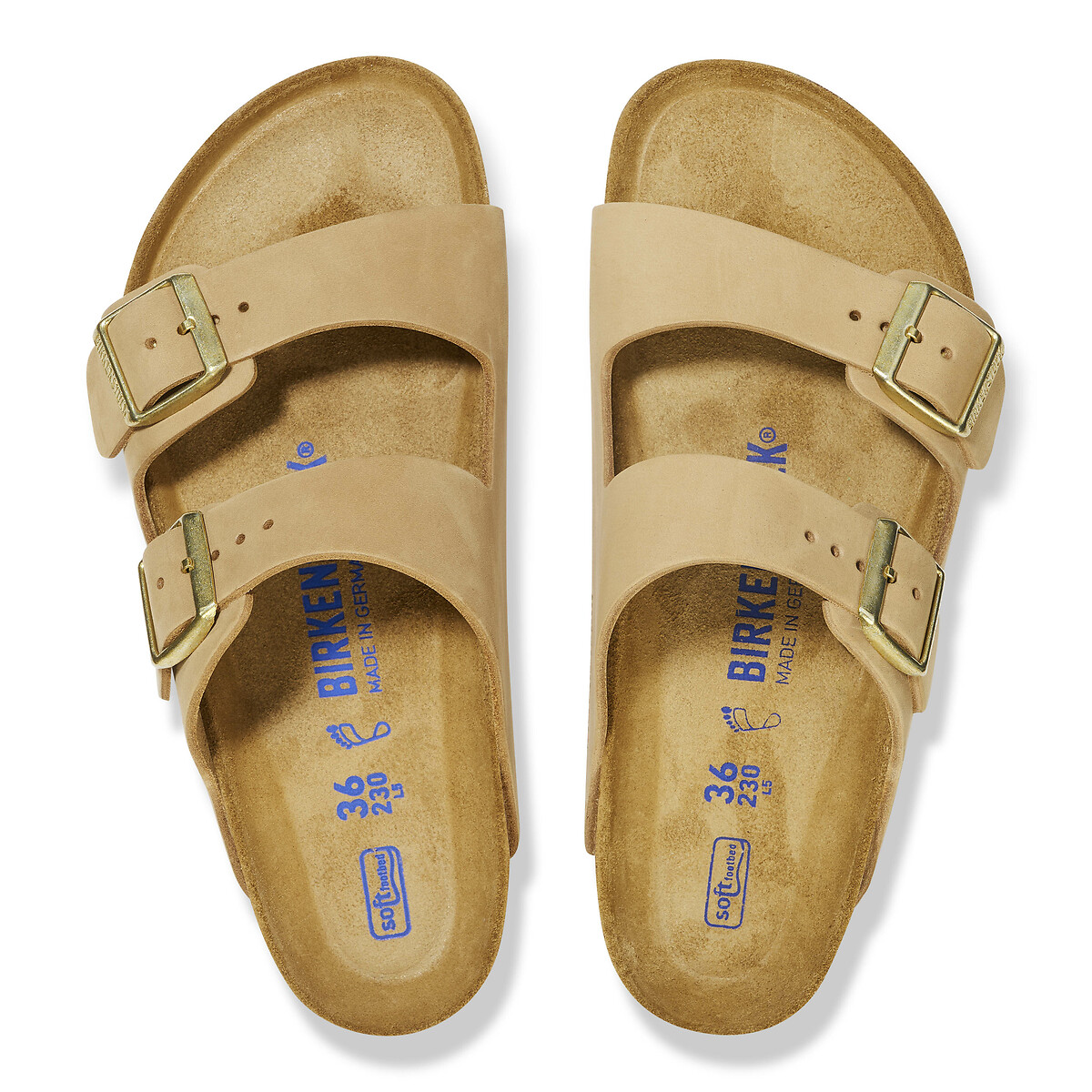 Mules en nubuck ARIZONA beige, BIRKENSTOCK