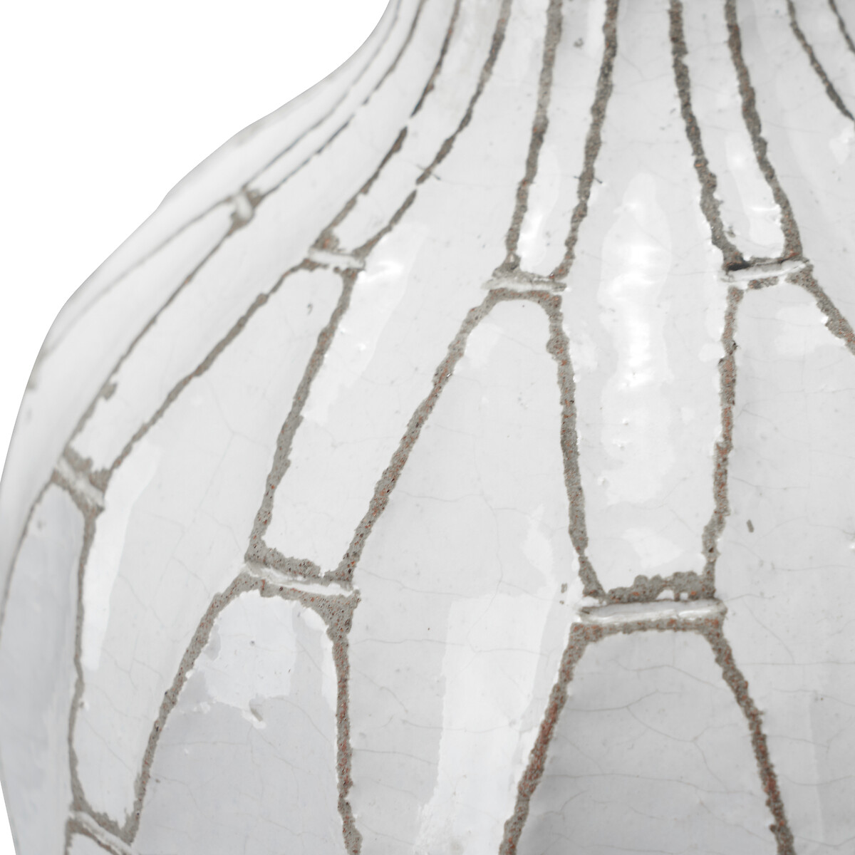 20cm White Stoneware Geometric Vase white, ÉDITÉ