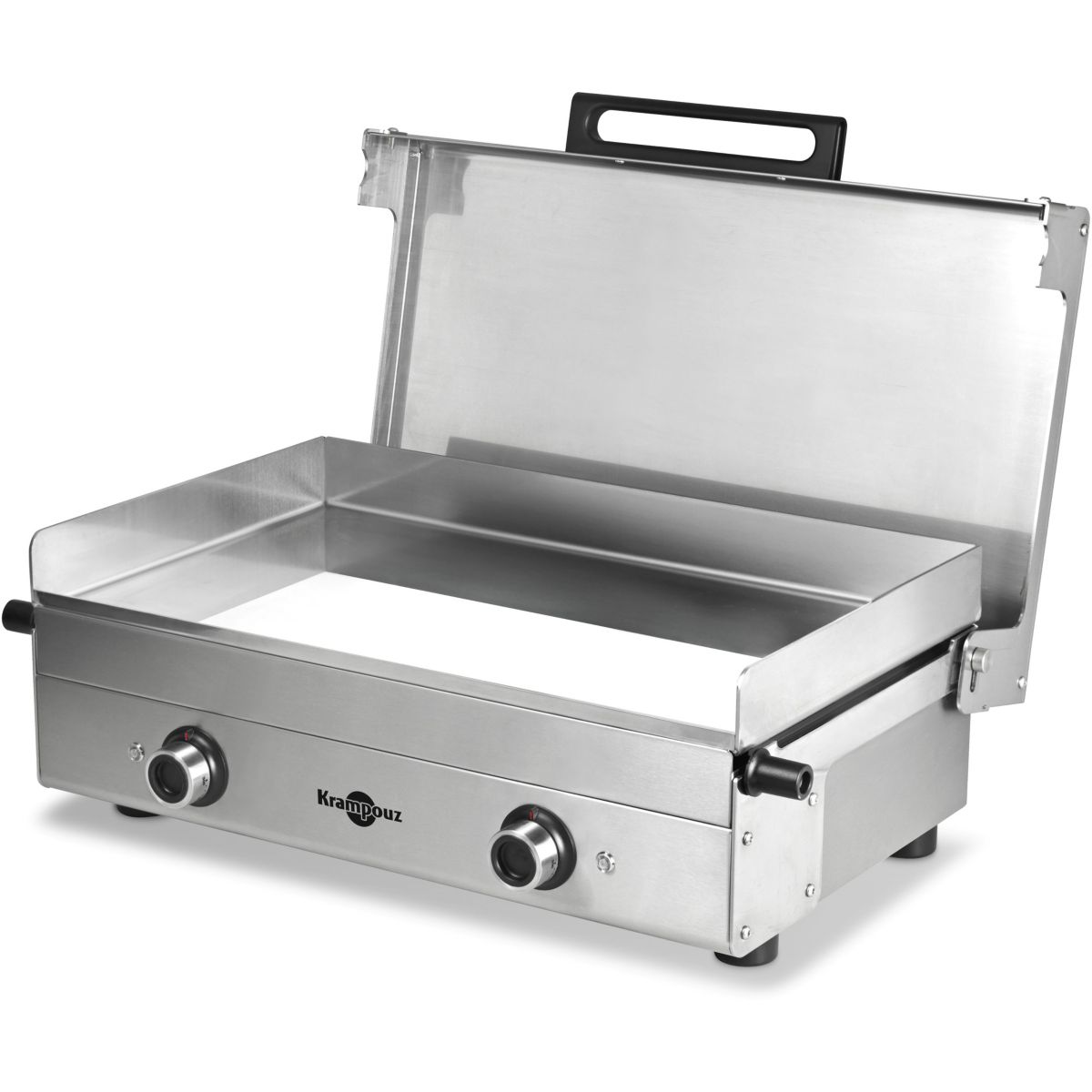 Plancha électrique Club inox 2 brûleurs à poser, 65.5x39.5 cm argent, KRAMPOUZ