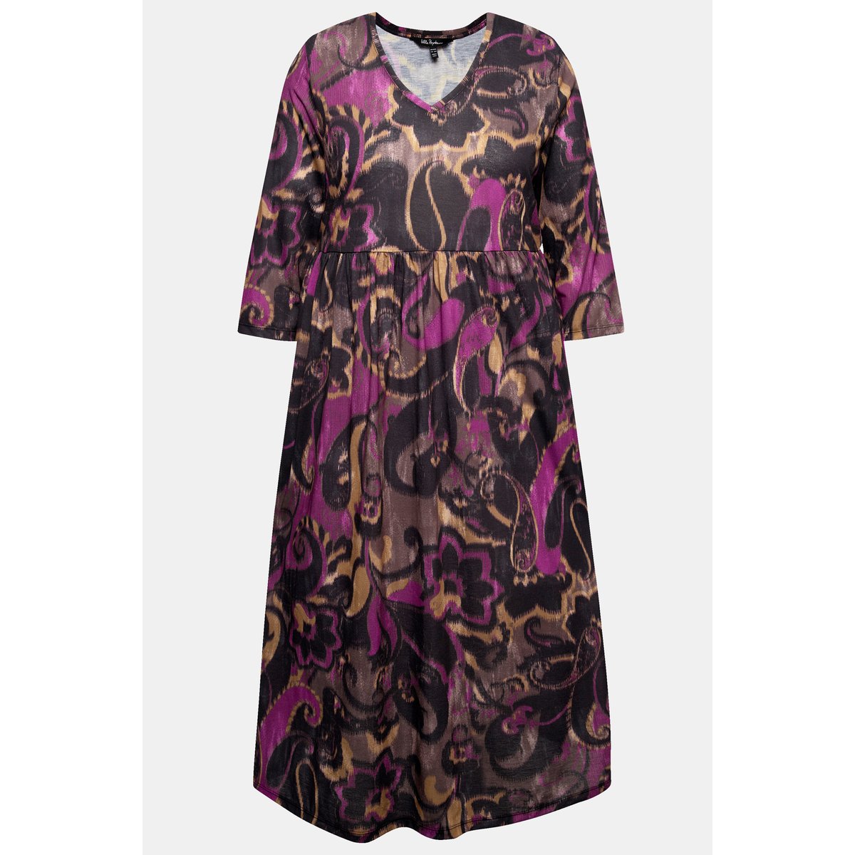 Robe maxi en jersey toucher coton cerise noire, ULLA POPKEN