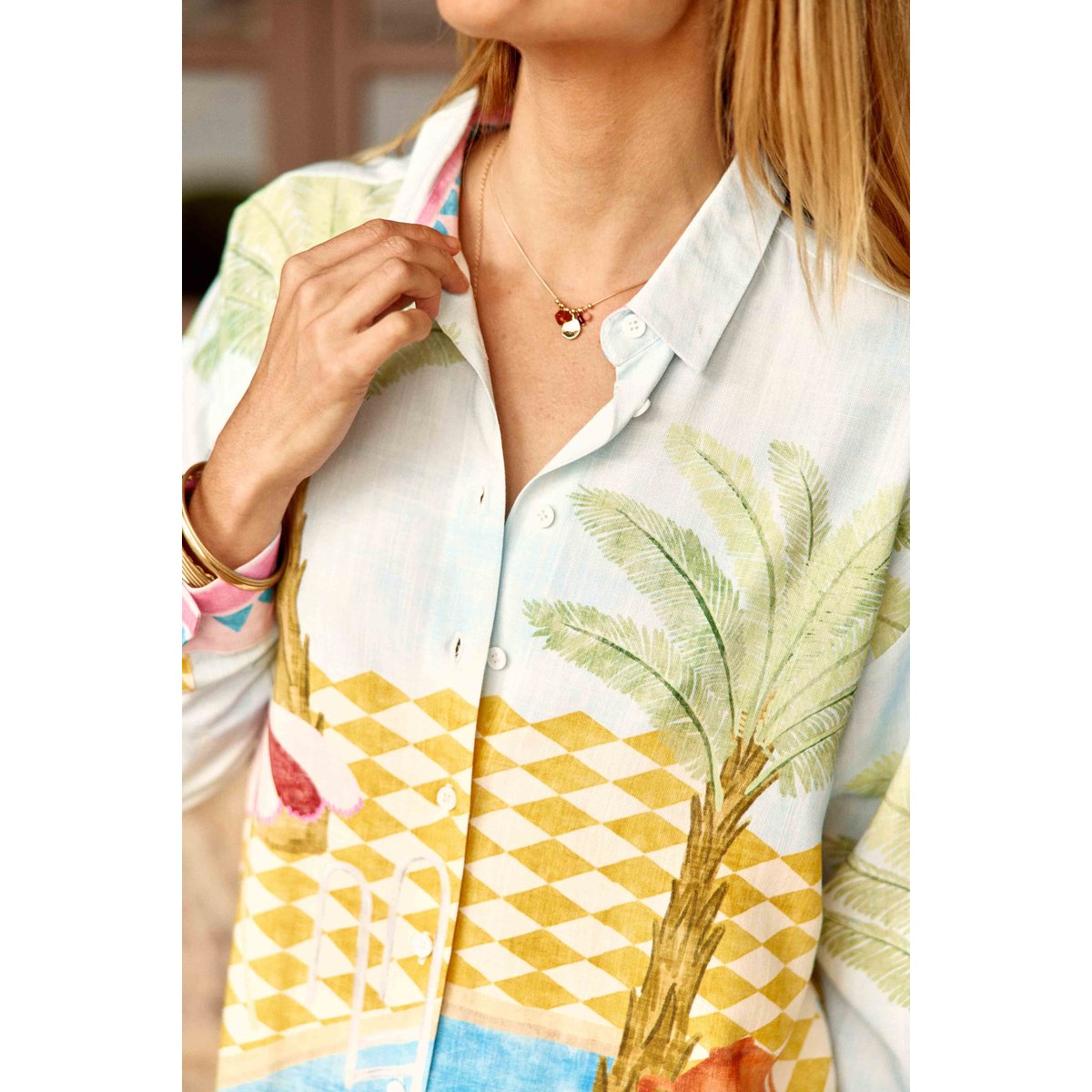 Chemisier manches longues col chemise imprimé graphique CHANIKA 20-paysage, LA PETITE ETOILE