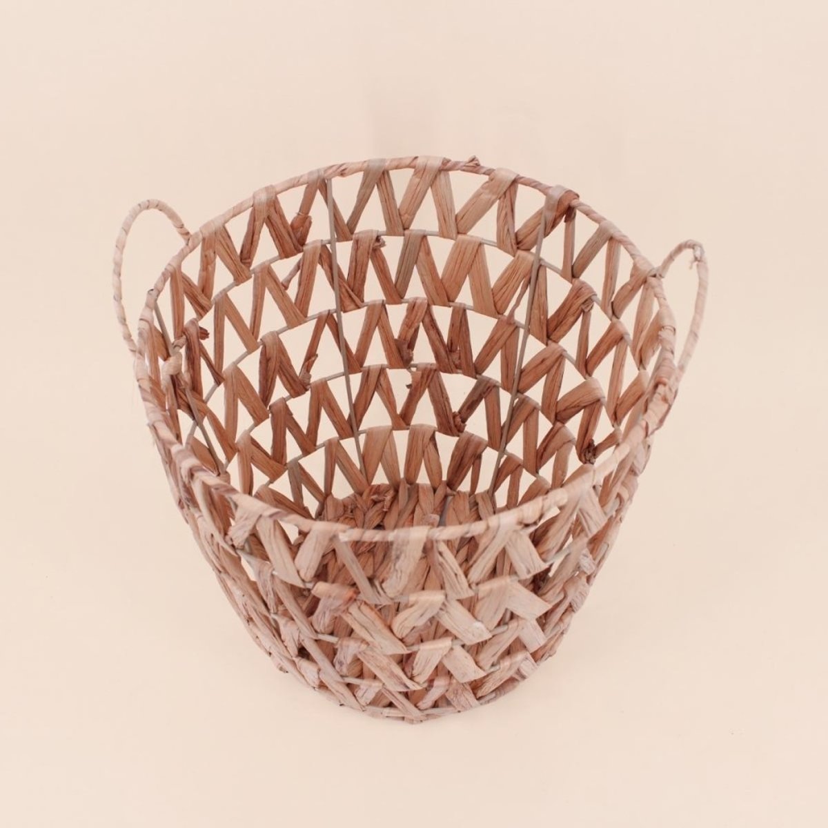 Panier en jacinthe d'eau tressée 30x30x20cm naturel, ORNAMI