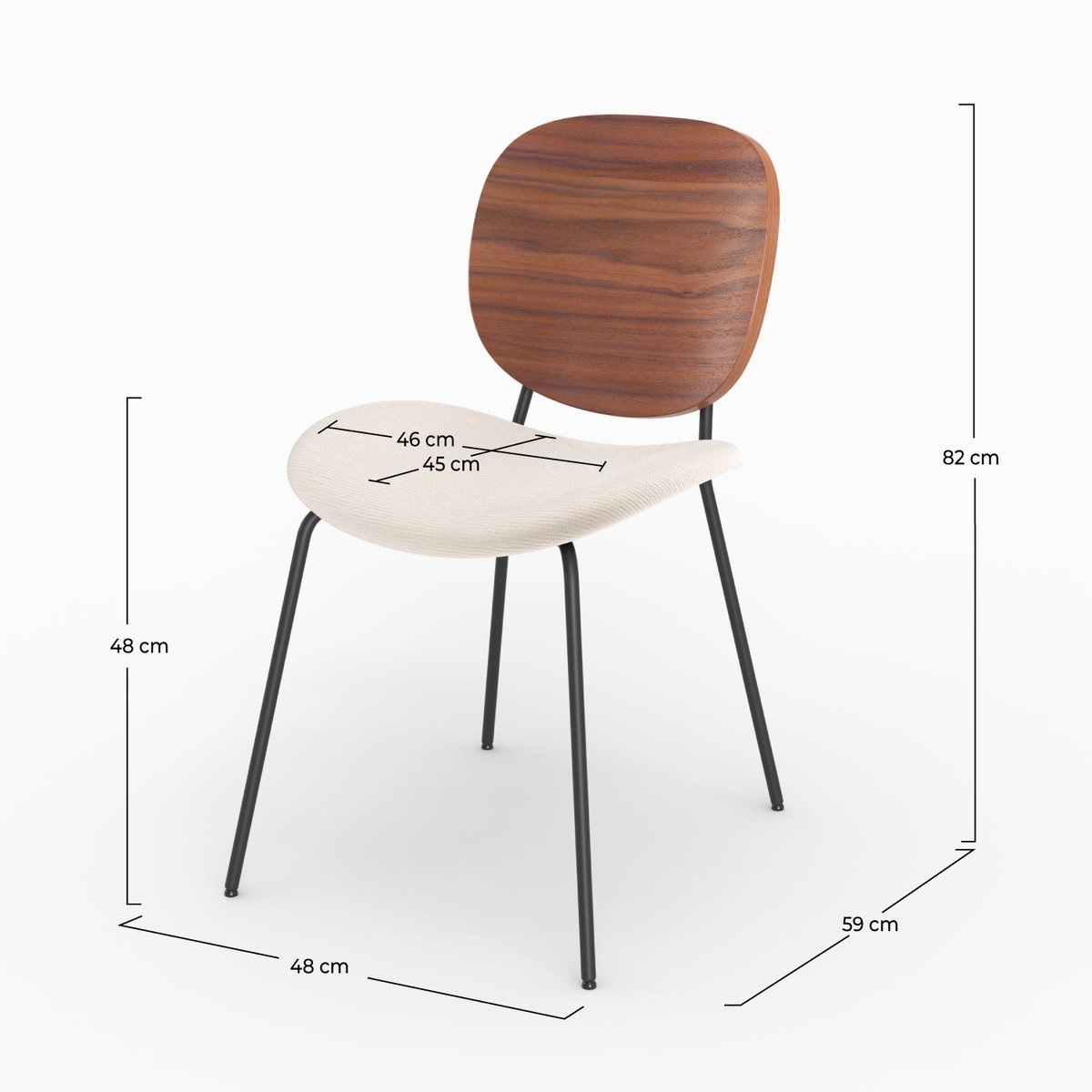 Lot de 2 chaises en tissu chiné - SIMONE beige chiné, MAISON PAVANE