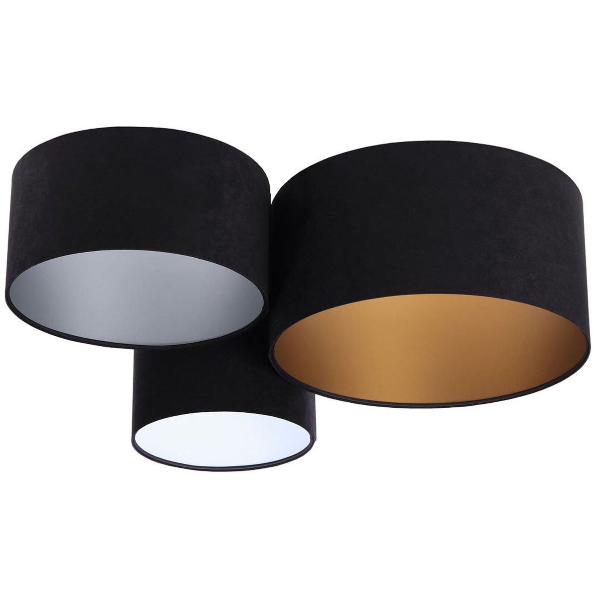 Plafonnier en tissu, TRIO noir, noir, blanc, argent, or, BPS KONCEPT