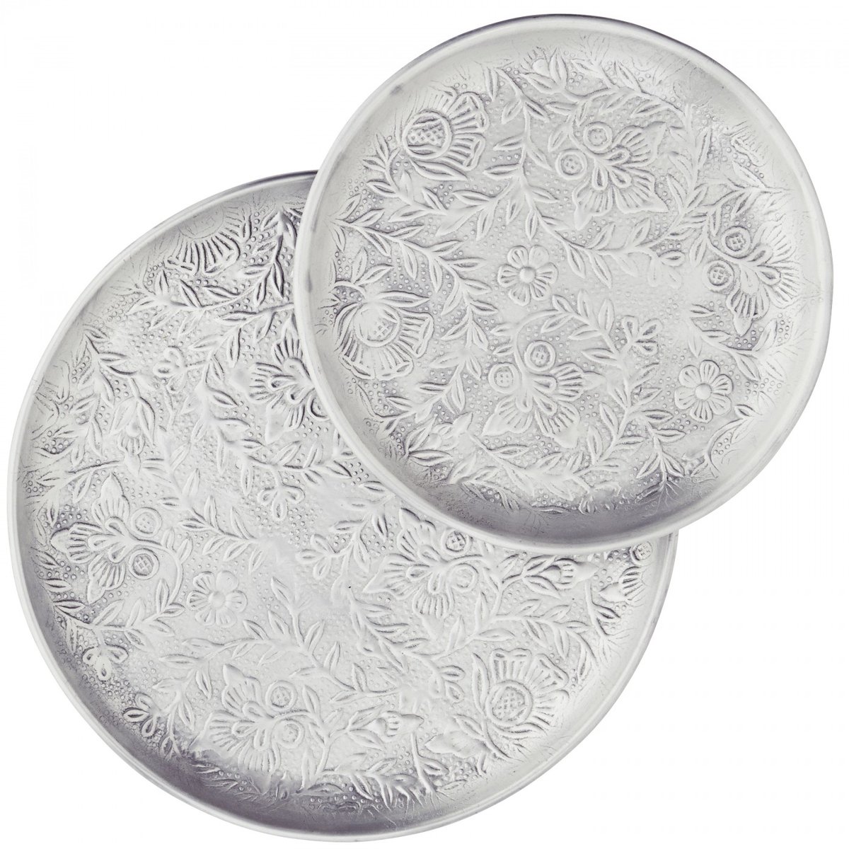 Plateau en aluminium martelé lot de 2 argent, MADAM STOLTZ