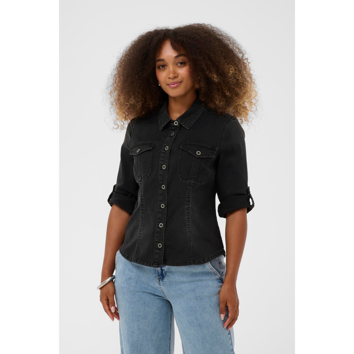 Chemise en jean noir black washed denim, CREAM