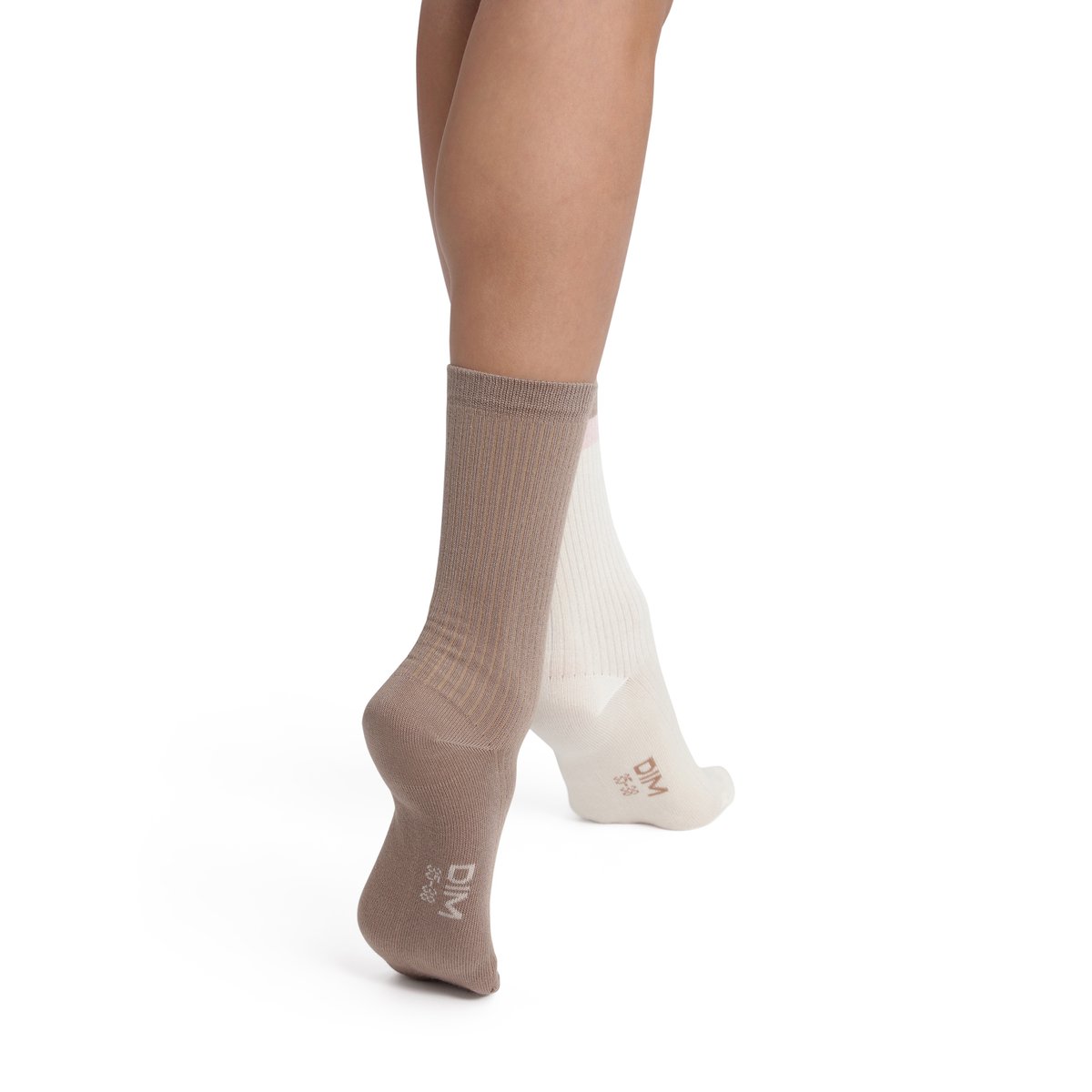 Lot de 2 paires de mi-chaussettes Modal Fancy crème, DIM