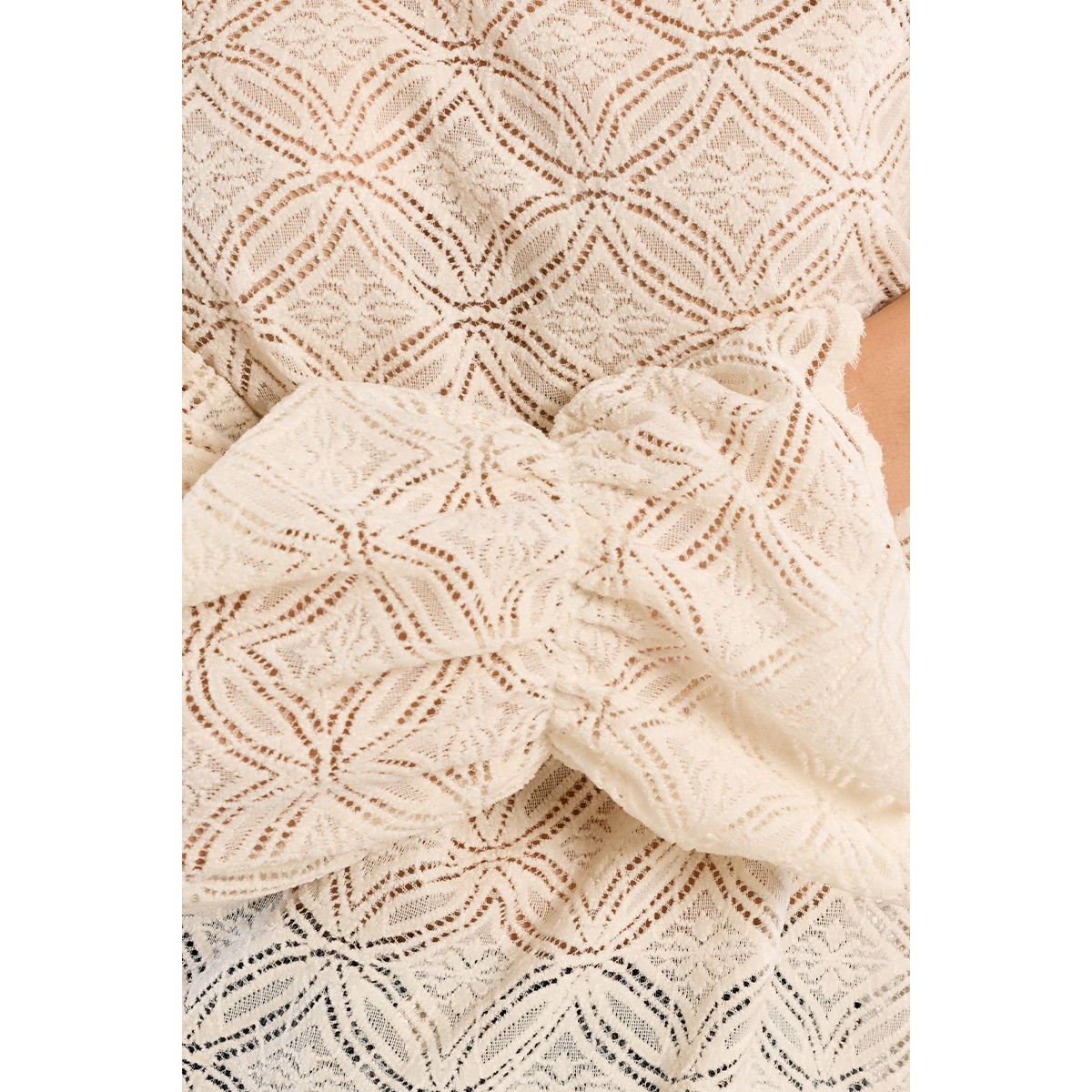 Blouse droite en semi-transparence offwhite, MOLLY BRACKEN