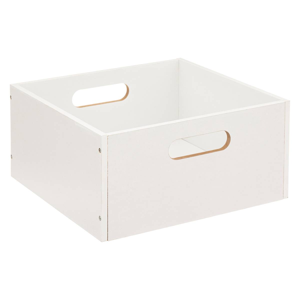Panier de rangement en tissu effet bois MIX'N MODUL blanc, 5FIVE SIMPLY SMART