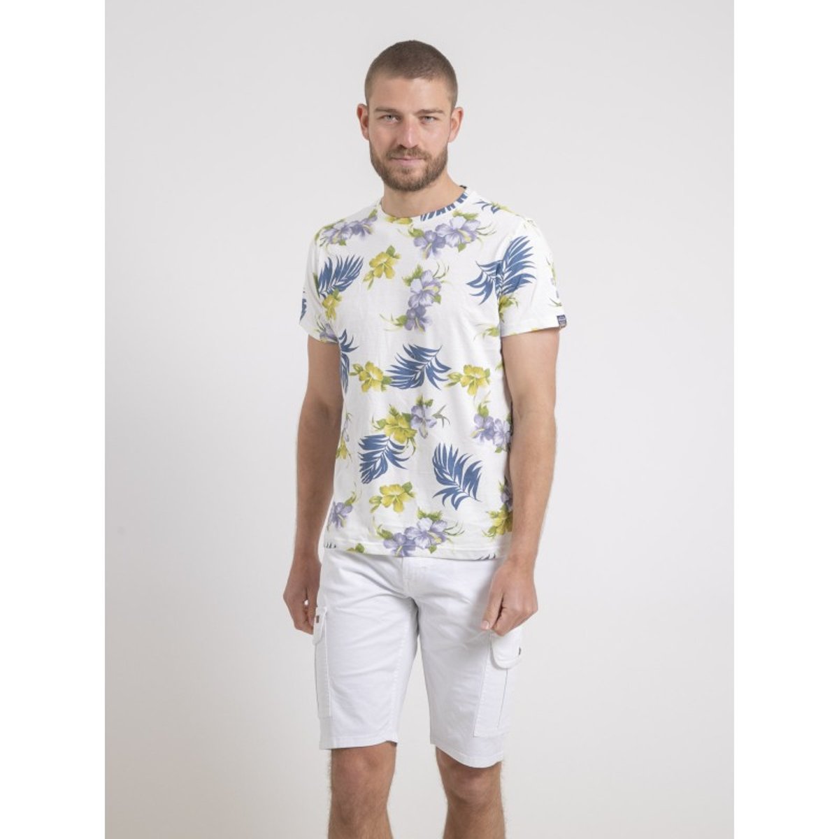 T-shirt Col Rond Pur Coton Motifs Nulibis ecru, RITCHIE