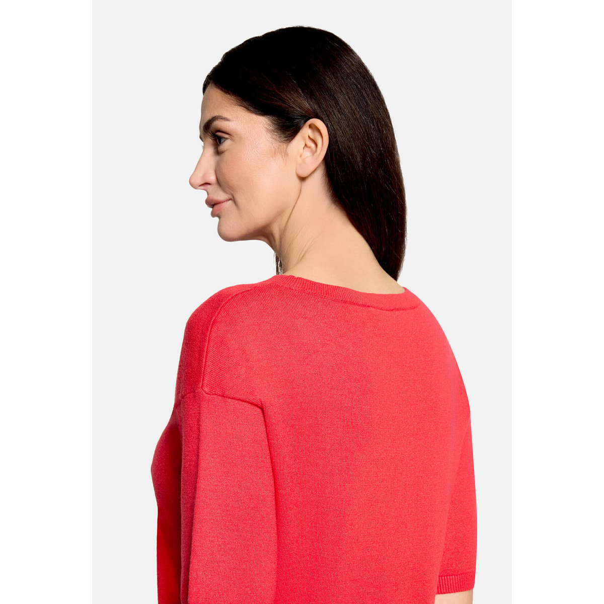 Pull-over en maille à encolure ronde rouge, CARTOON
