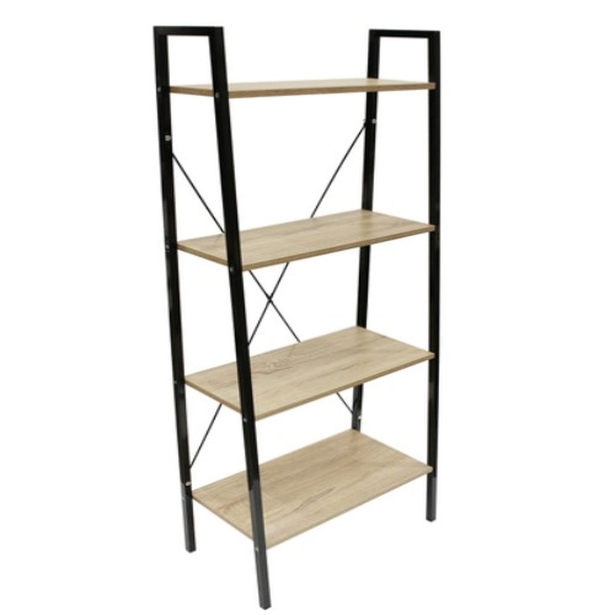 Etagère 4 niveaux design industriel en bois et métal ALPHONSE noir, THE HOME DECO FACTORY