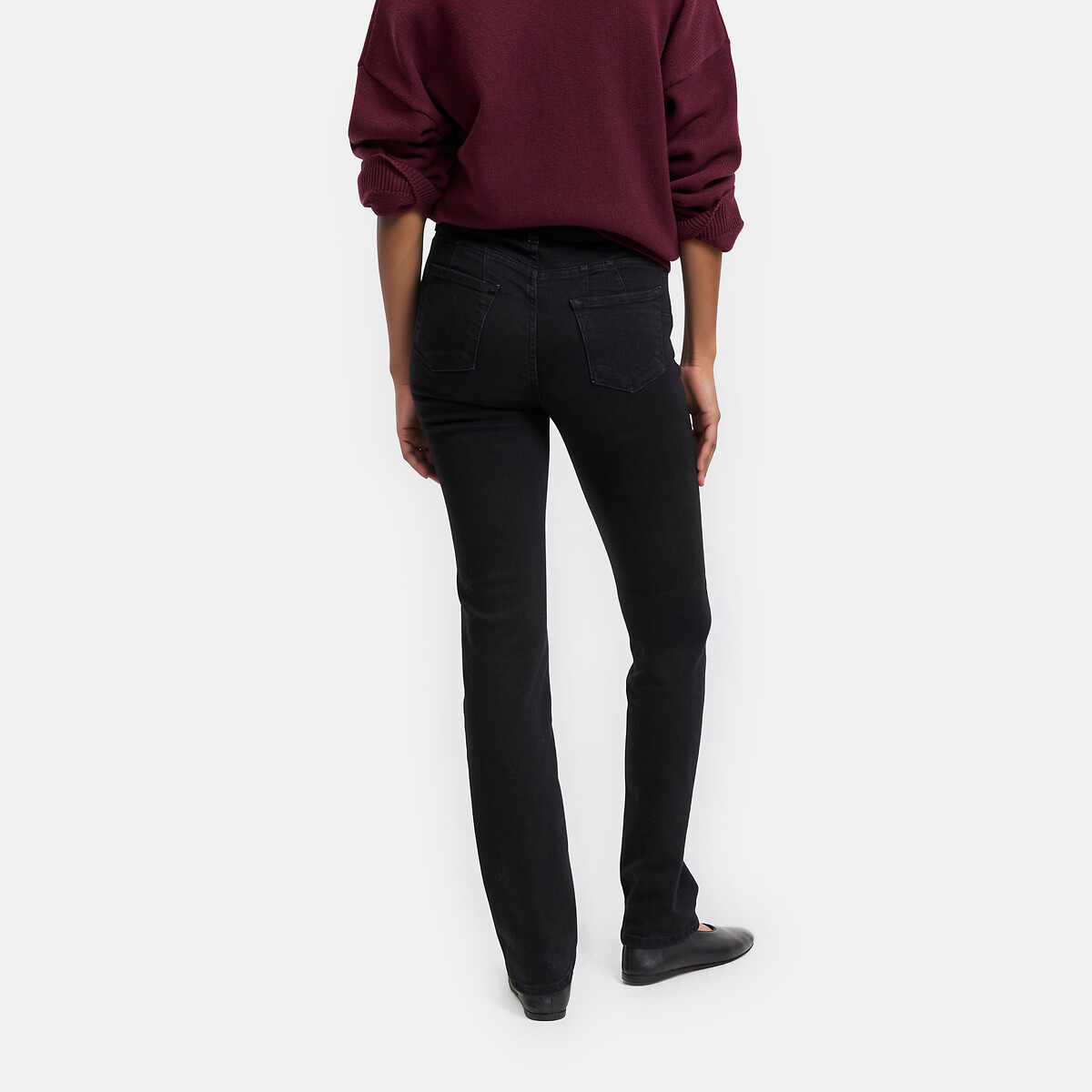 Straight Push-Up Jeans For Maximum Comfort brushed black, LA REDOUTE COLLECTIONS