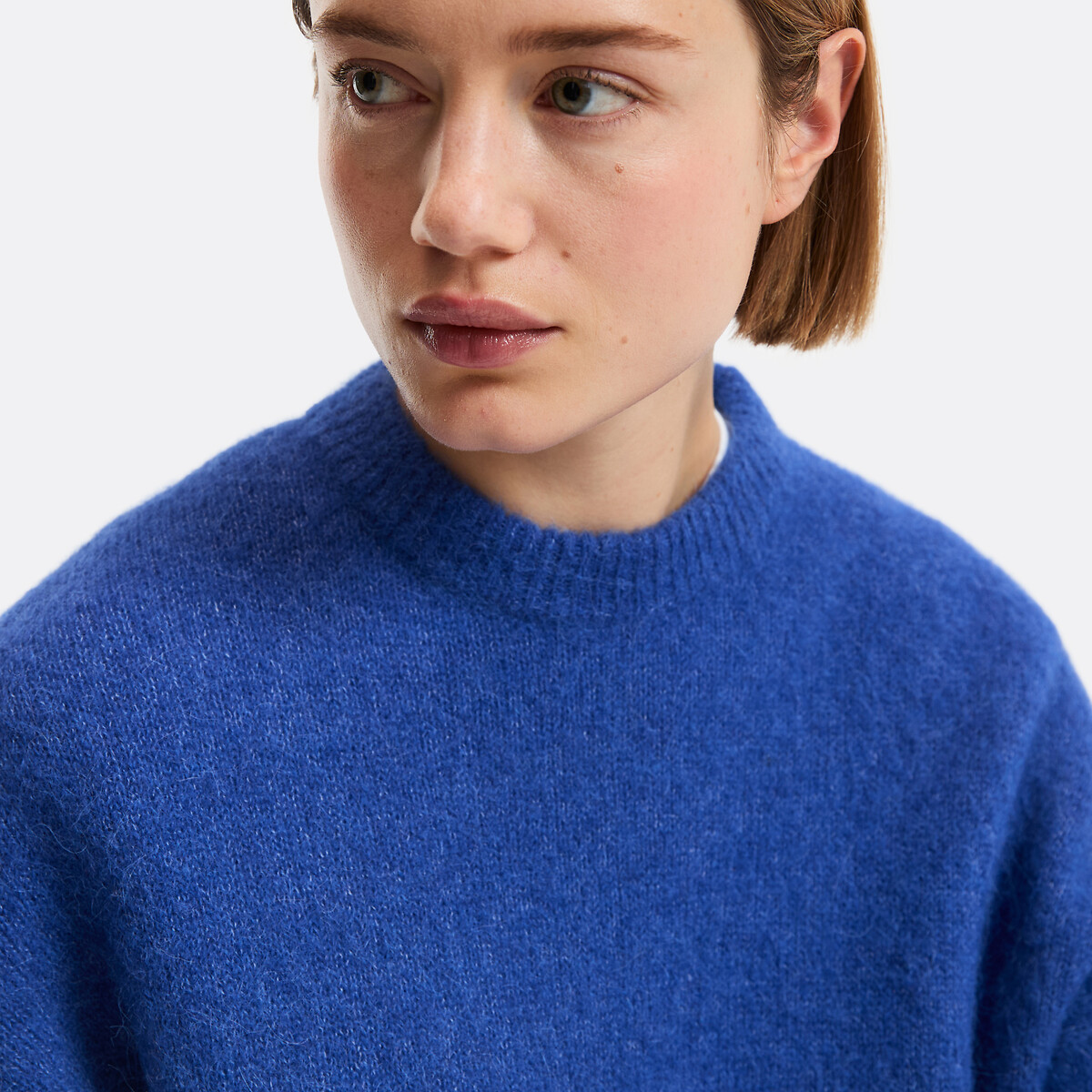 Pull alpaga mélangé, Signature LYNE bleu électrique, LA REDOUTE COLLECTIONS