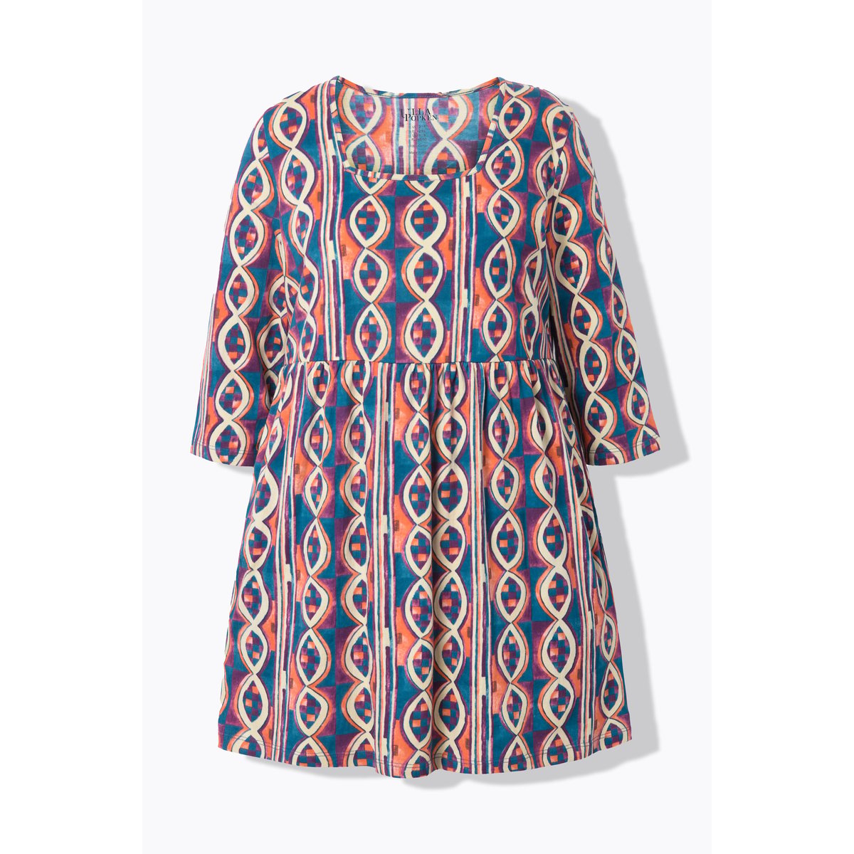 T-shirt long imprimé, coupe évasée magenta foncé, ULLA POPKEN